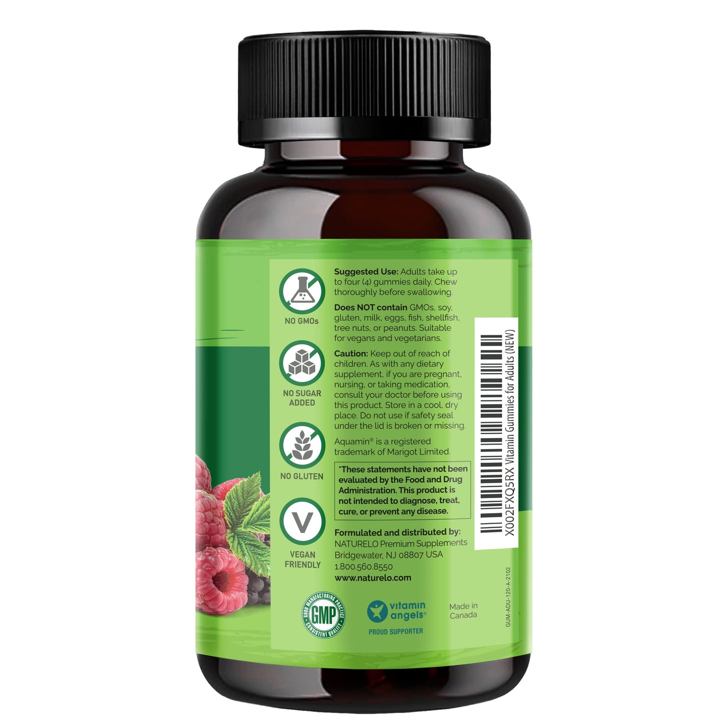 NATURELO Whole Food Vitamin Gummies for Adults - Chewable Gummy Multivitamin for Men & Women - 120 Vegan Gummies