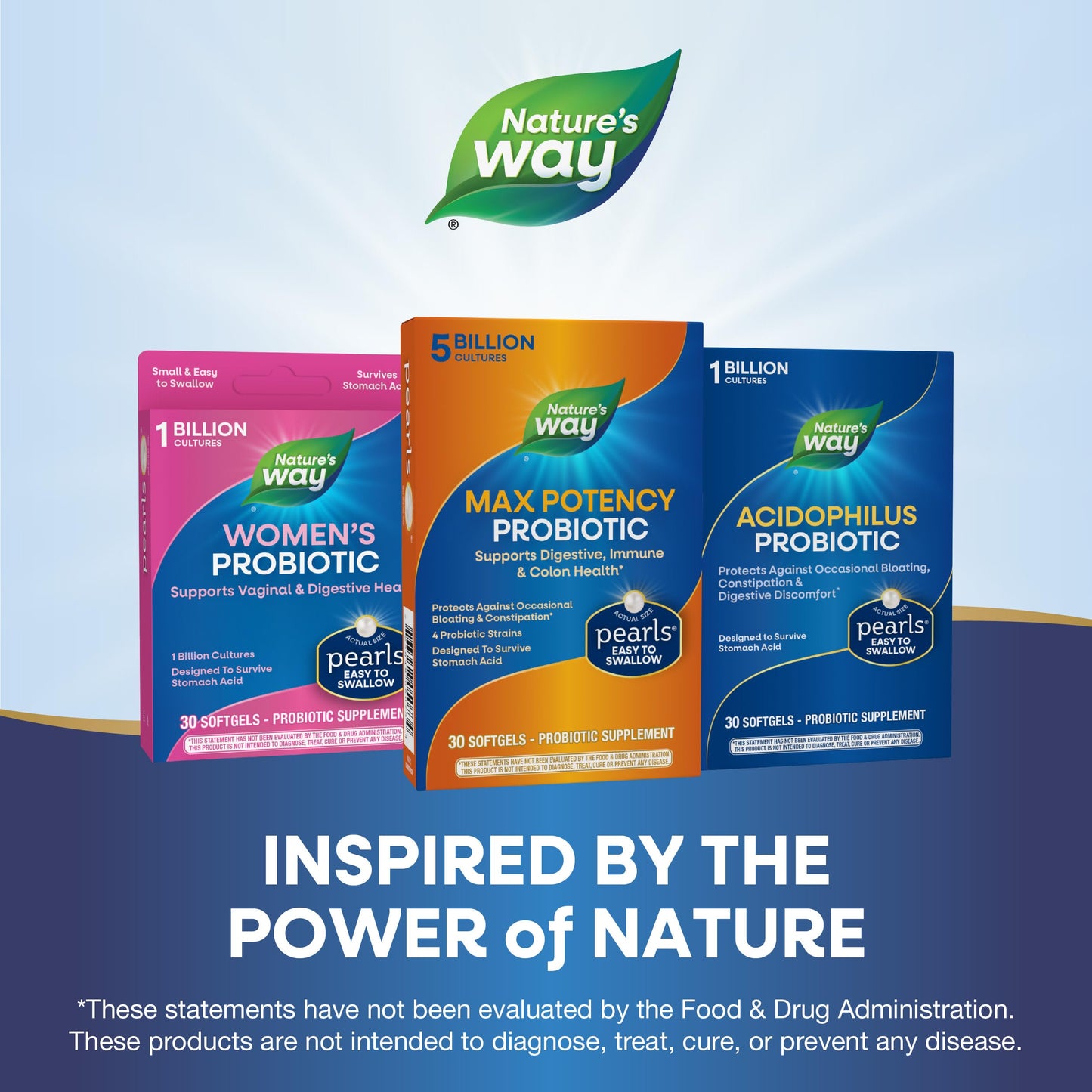 Nature's Way Max Potency Probiotic Pearls for Men and Women, Supports Digestive, Immune, Colon Health*, 5 Billion Live Cultures, No Refrigeration Required, 30 Softgels