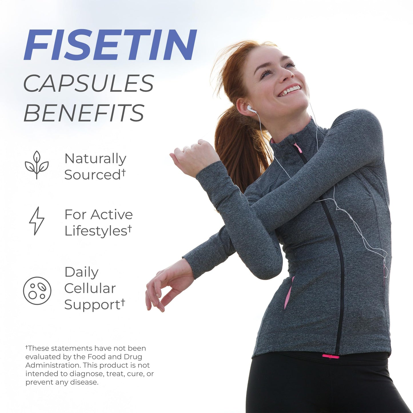 Neurogan Fisetin 500MG - 98% Pure | Healthy-Aging & Brain Health Fisetin Capsules | Brain Supplements for Memory and Focus, Senolytic Support | Natural Polyphenols, Non-GMO, 30 Servings