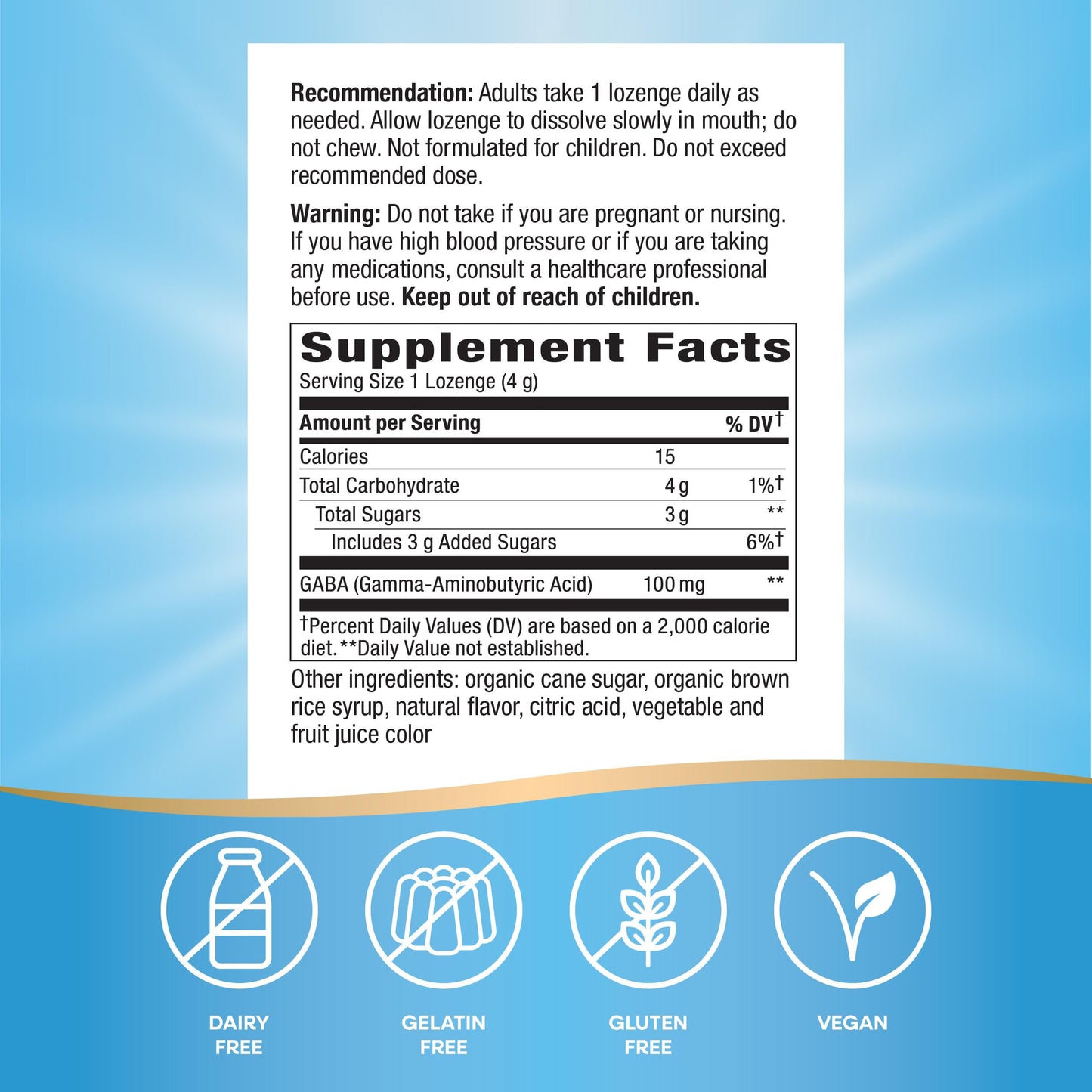 Nature's Way Calm Drops, Works Quickly to Help Ease Stress*(1), Fast-Acting GABA, Individually Wrapped Lozenges, Raspberry Flavored, 30 Lozenges