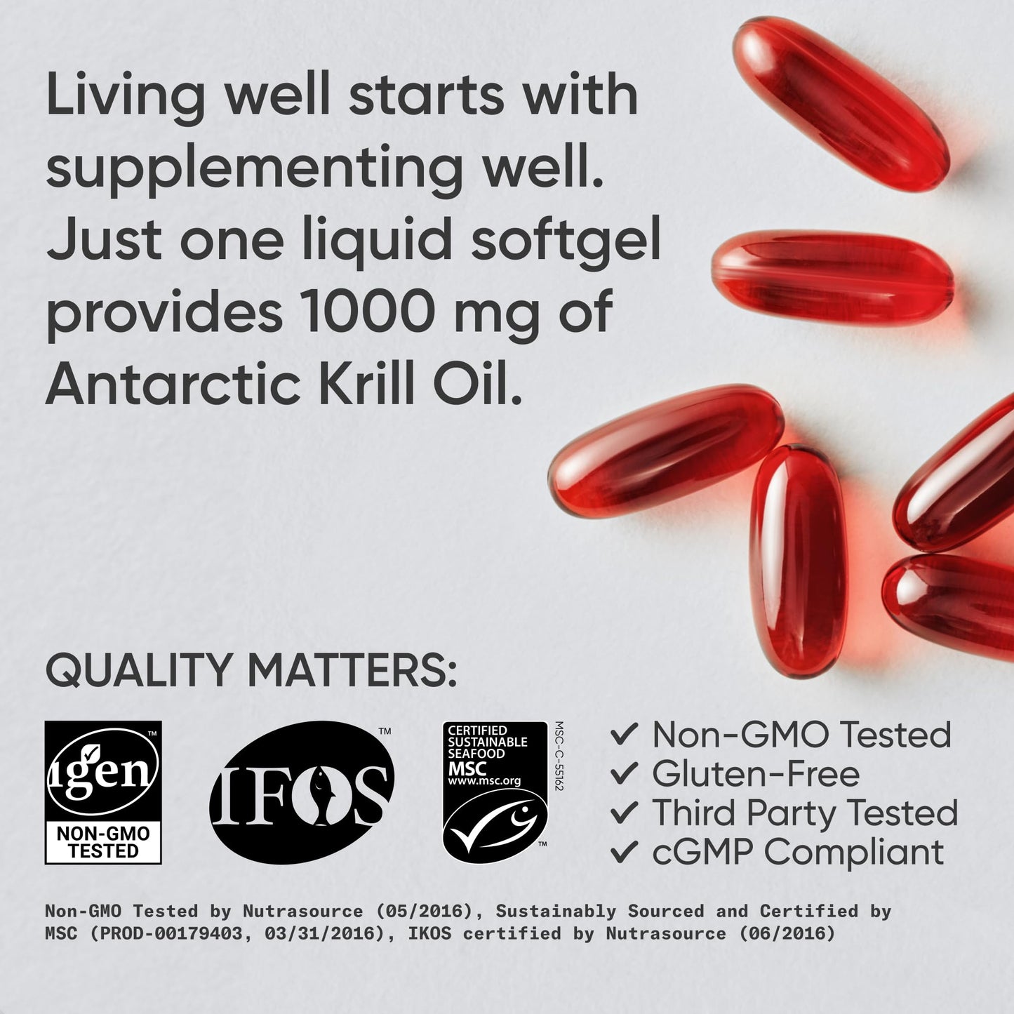 Sports Research Antarctic Krill Oil Omega 3 1000mg (Double Strength) with Phospholipids, Choline & Astaxanthin, Triple Strength Omega 3 Fish Oil Single-Source Wild Alaska Pollock 1250mg, Vitamin D3 K2
