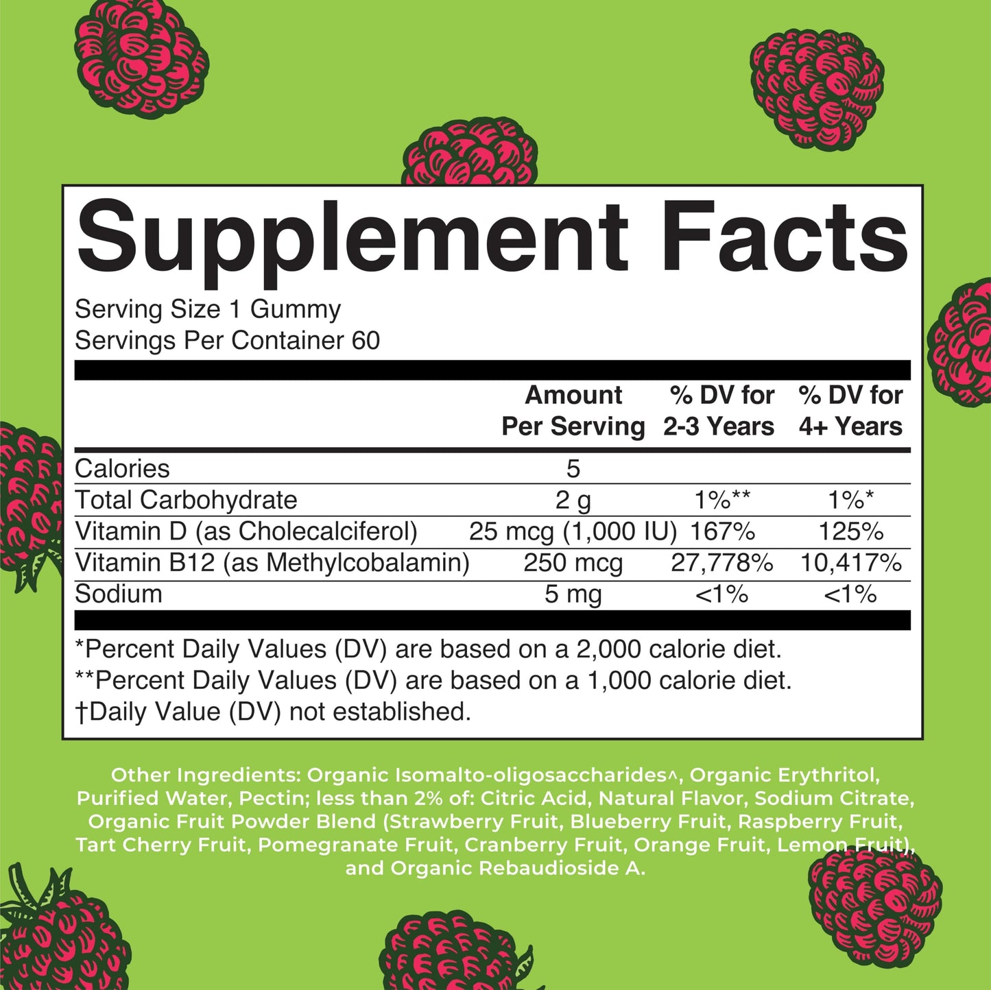 MaryRuth Organics Sugar Free | 2 Month Supply | Vitamin D & B12 Vitamin Supplements for Adults & Kids | Bone Health | Immune Support | Vegan | Non-GMO | 60 Servings