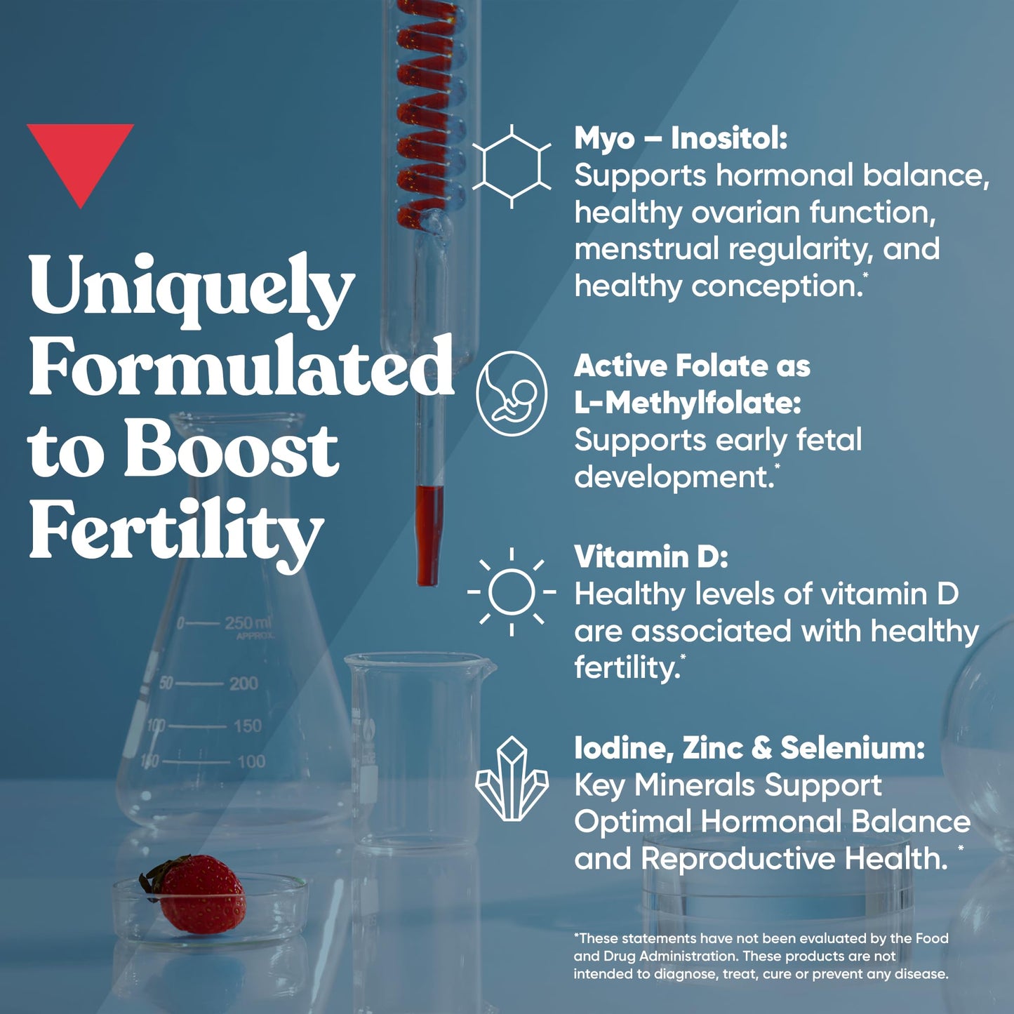 Pre-Order | Arrives in 5–10 Days – Conception for Her Fertility Gummies - Fertility Supplements for Women with Myo Inositol, Folate & More Essential Nutrients - Delicious Juicy Strawberry Hormone Balance Vitamins, 75 ct Gummies