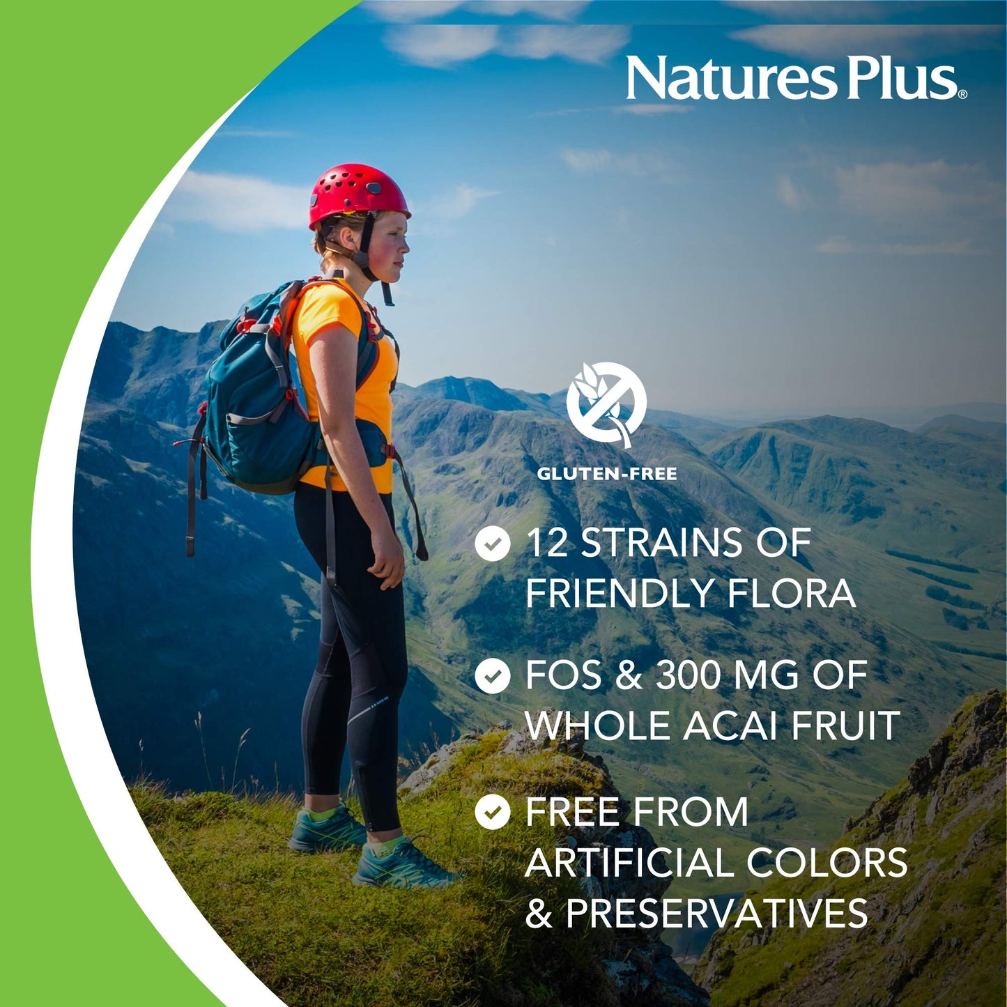 Natures Plus Ultra Probiotics - Maximum Strength Digestive Supplement - Total Body & Gut Health - Intestinal & Colonic Probiotics & Prebiotic Acai - 60 Vegetarian Capsules (60 Servings)