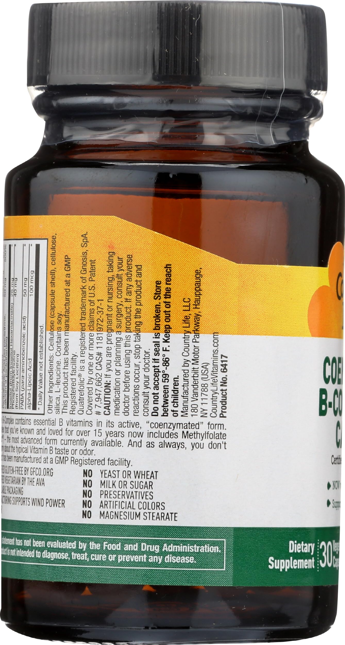 Pre-Order | Arrives in 5–10 Days – Country Life Coenzyme B Complex, 30-Count
