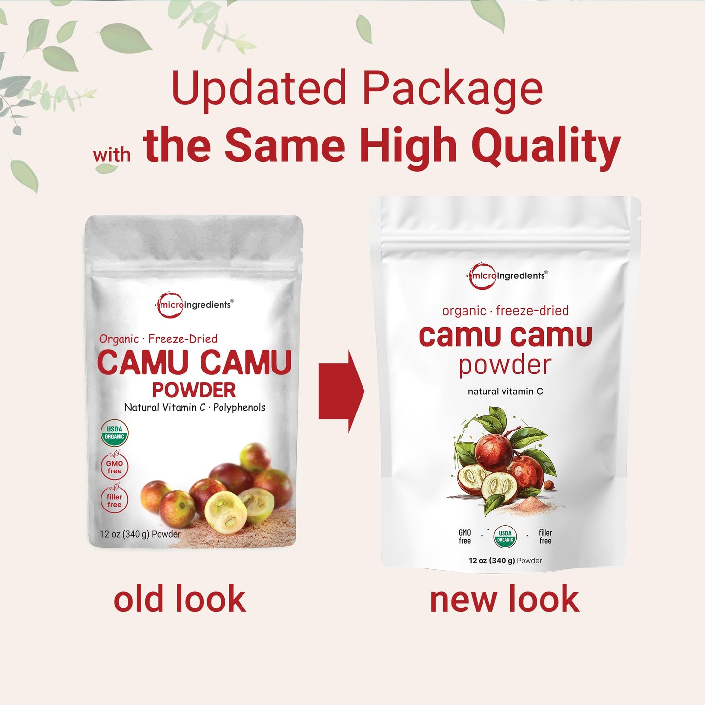 Organic Camu Camu Powder, 12 oz | High Natural Vitamin C Level | Fresh Freeze-Dried Berries Source | No GMOs, Vegan Friendly