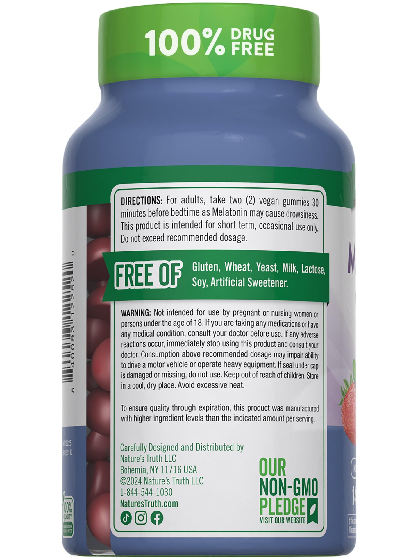 Nature's Truth Melatonin Gummies | 10mg | 140 Count | Berry Flavor | Vegan, Non-GMO & Gluten Free Supplement for Adults