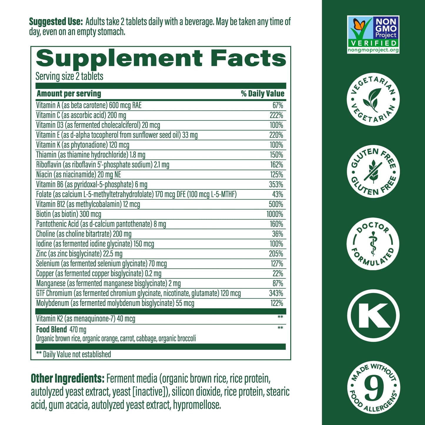 Pre-Order | Arrives in 5–10 Days – MegaFood Men's Advanced Multivitamin for Men - Doctor -Formulated - Choline, Vitamin B12, Vitamin D, Vitamin C & Zinc - Brain Health & Immune Support - Non-GMO - Vegetarian - 120 Tabs (60 Servings)
