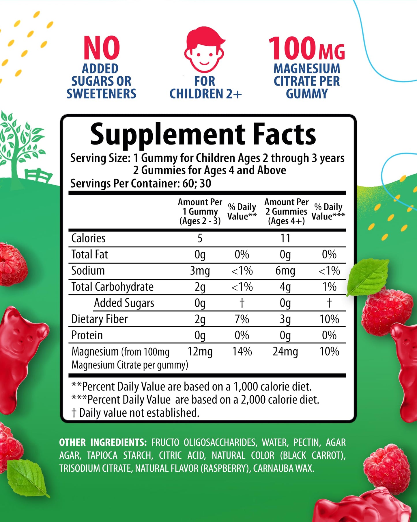 Magnesium Gummies for Kids & Adults - 100mg - Calm Magnesium Chews - Magnesium Citrate Chewable Supplement for Mood & Muscle Support