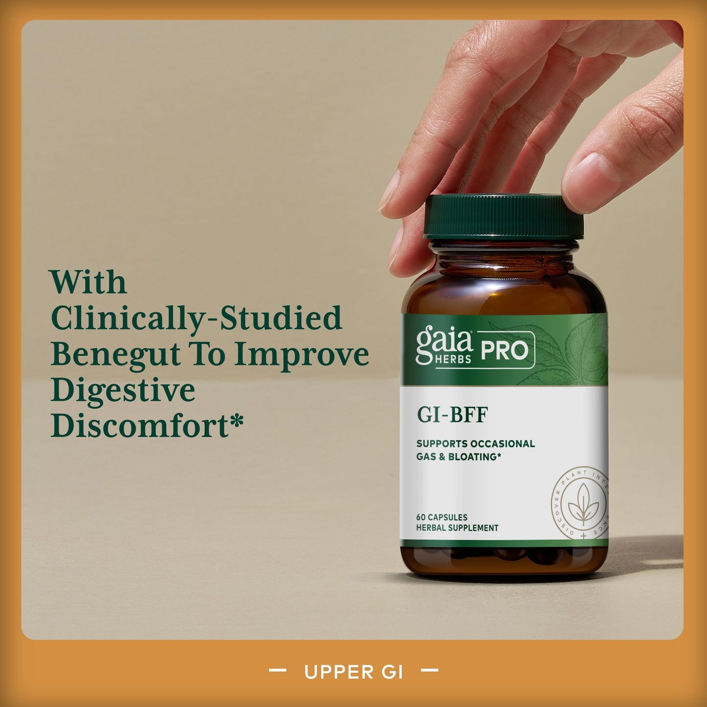 Gaia Herbs Pro GI-BFF Digestive Health Support Supplement* - GI Health Supplement with Organic Fennel & Cinnamon Bark - Benegut for Occasional Gas & Bloating* - 60 Powder Capsules (60 Servings)
