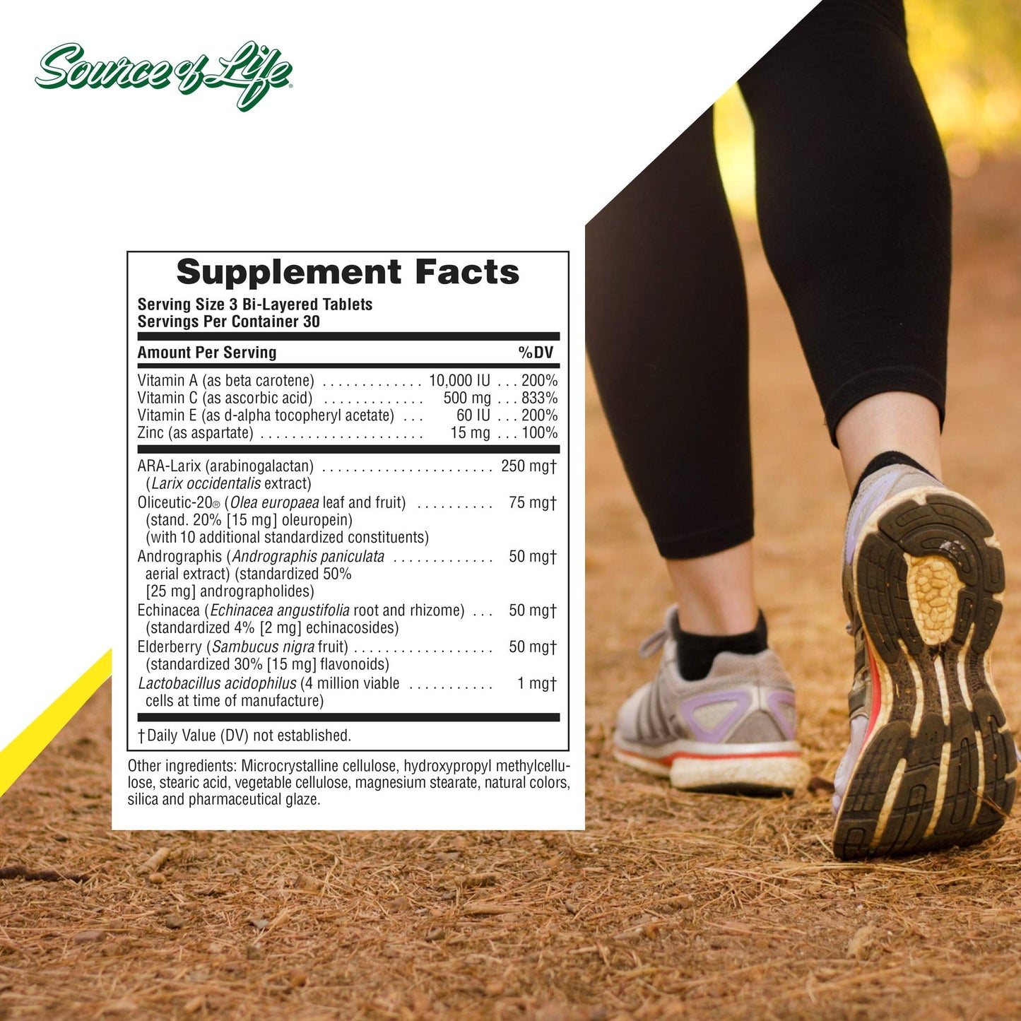 Natures Plus Source of Life Immune Booster Adult Formula, Rapid & Extended Release - 90 Vegetarian Tablets - Natural Immunity Booster Supplement - Vitamins A, C, E & Zinc - Gluten-Free - 30 Servings