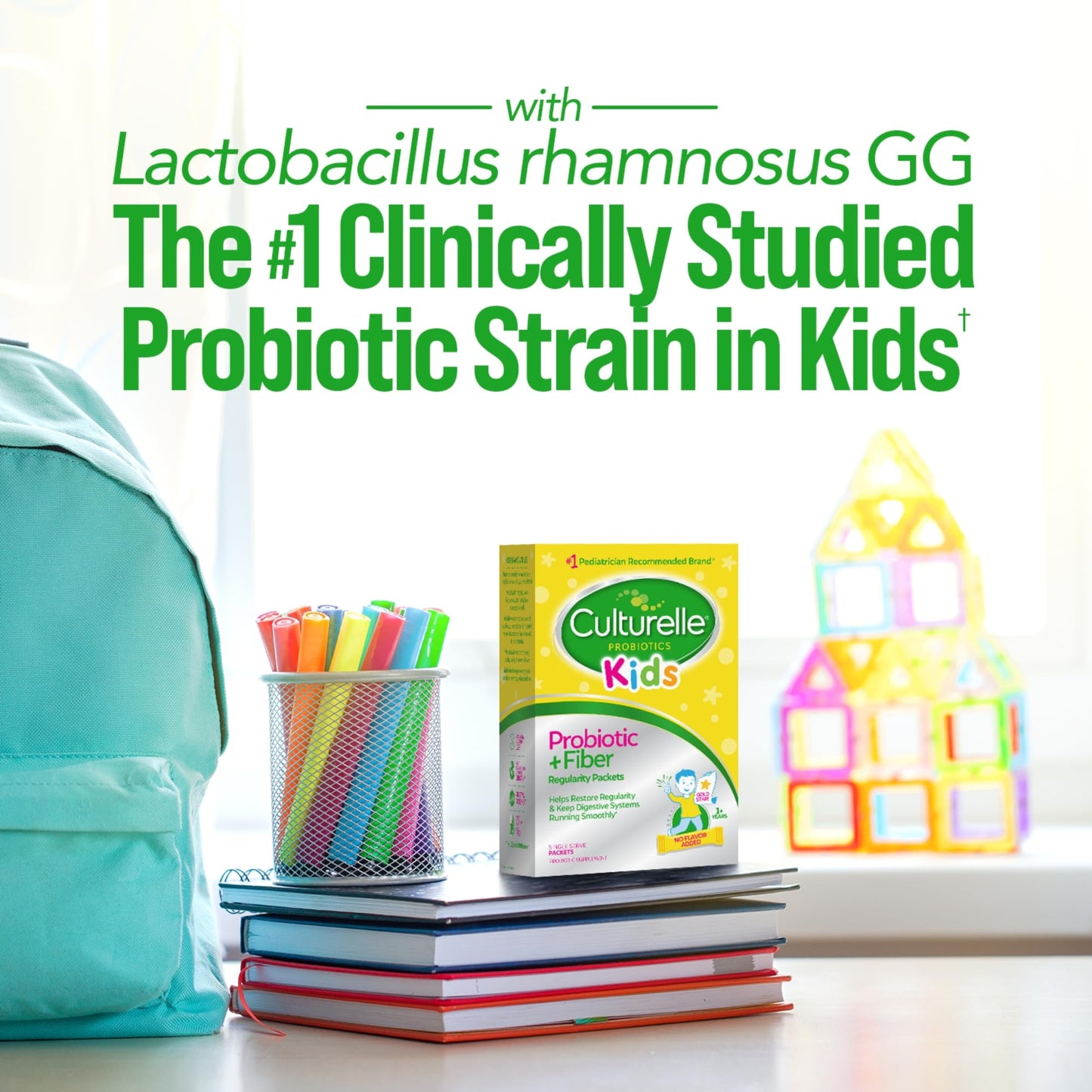 Pre-Order | Arrives in 5–10 Days – Culturelle Kids Probiotic + Fiber Packets (Ages 1+) - 24 Count - Digestive Health & Immune Support - Helps Restore Regularity (Packaging may vary)