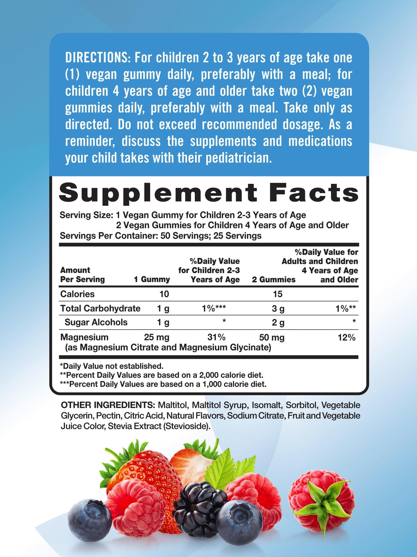 Nature's Truth Magnesium Gummies for Kids | Glycinate & Citrate | 50 Count | Mixed Berry Flavor | Vegan, Non-GMO & Gluten Free Supplement