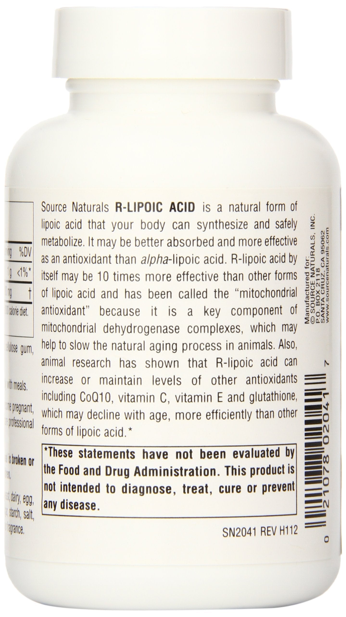 Pre-Order | Arrives in 5–10 Days – Source Naturals R-Lipoic Acid 100mg, 120 Tablets