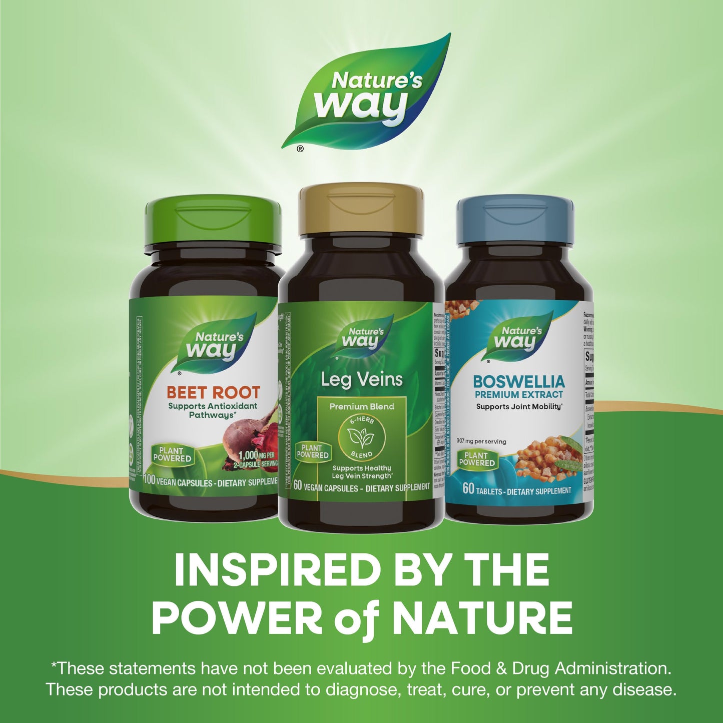 Nature's Way Leg Veins, Supports Healthy Leg Vein Strength*, 6-Herb Blend, With Horse Chestnut Extract, Dandelion, Gluten Free, 60 Vegan Capsules (Packaging May Vary)