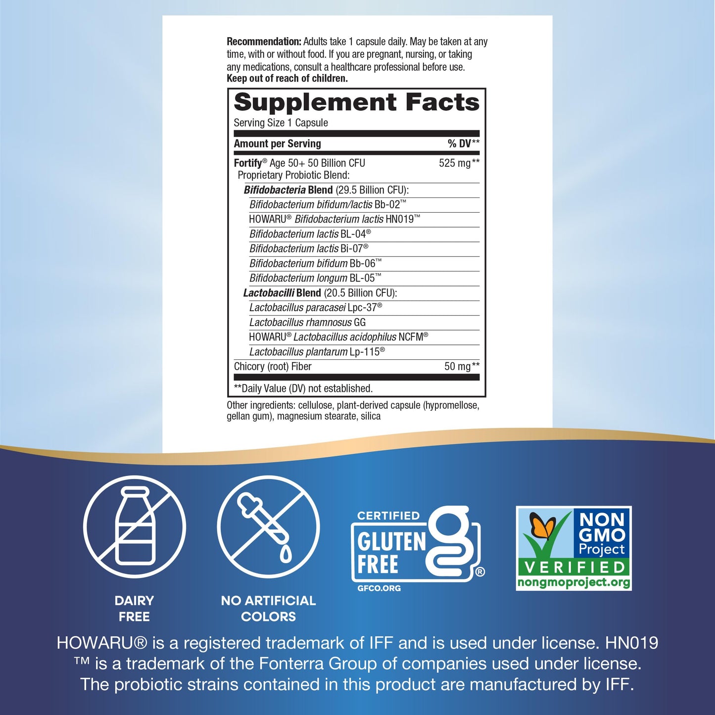 Nature's Way Fortify 50+ Daily Probiotic for Men and Women, 30 Billion Live Cultures, Colon, Digestive, and Immune Health Support* Supplement, 30 Capsules