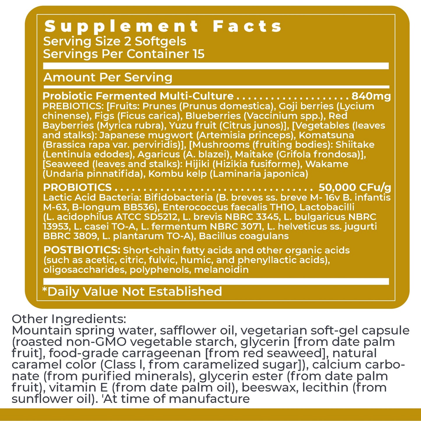 Premier Research Labs Probiotic Caps - Pre-, Pro-, and Post-Biotics - for Healthy Gut, Digestive Health & Immune Support - Beneficial Bacteria - 30 Vegetarian Softgels