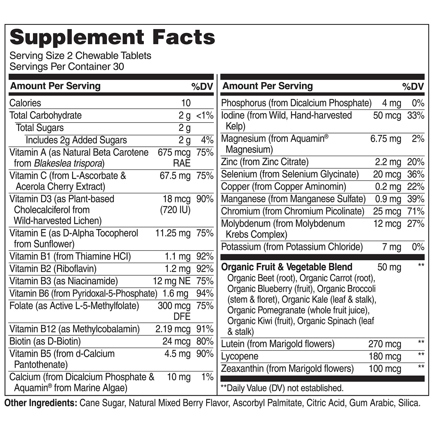 NATURELO Chewable Multivitamin for Children - with Vitamins & Minerals, Whole Food Organic Fruit Blend - Vegan, Vegetarian Supplement for Kids - 60 Tablets