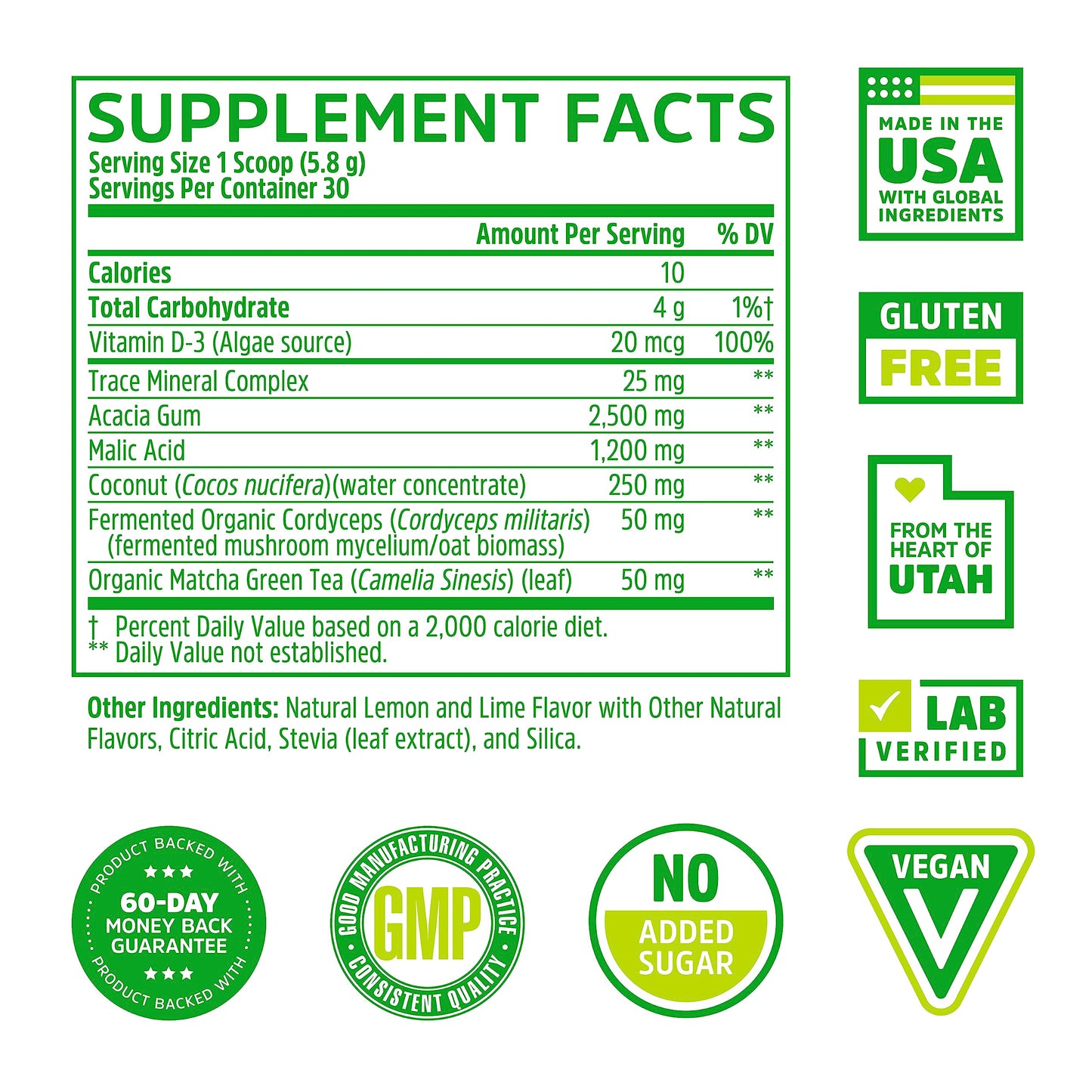 Zhou Nutrition Hydro Fuel, Sugar Free Electrolyte Powder, Replenish Nutrients, Restore Hydration, Natural Mineral Complex with Coconut Water Concentrate, Vegan, Gluten Free, Lemon Lime, 30 servings
