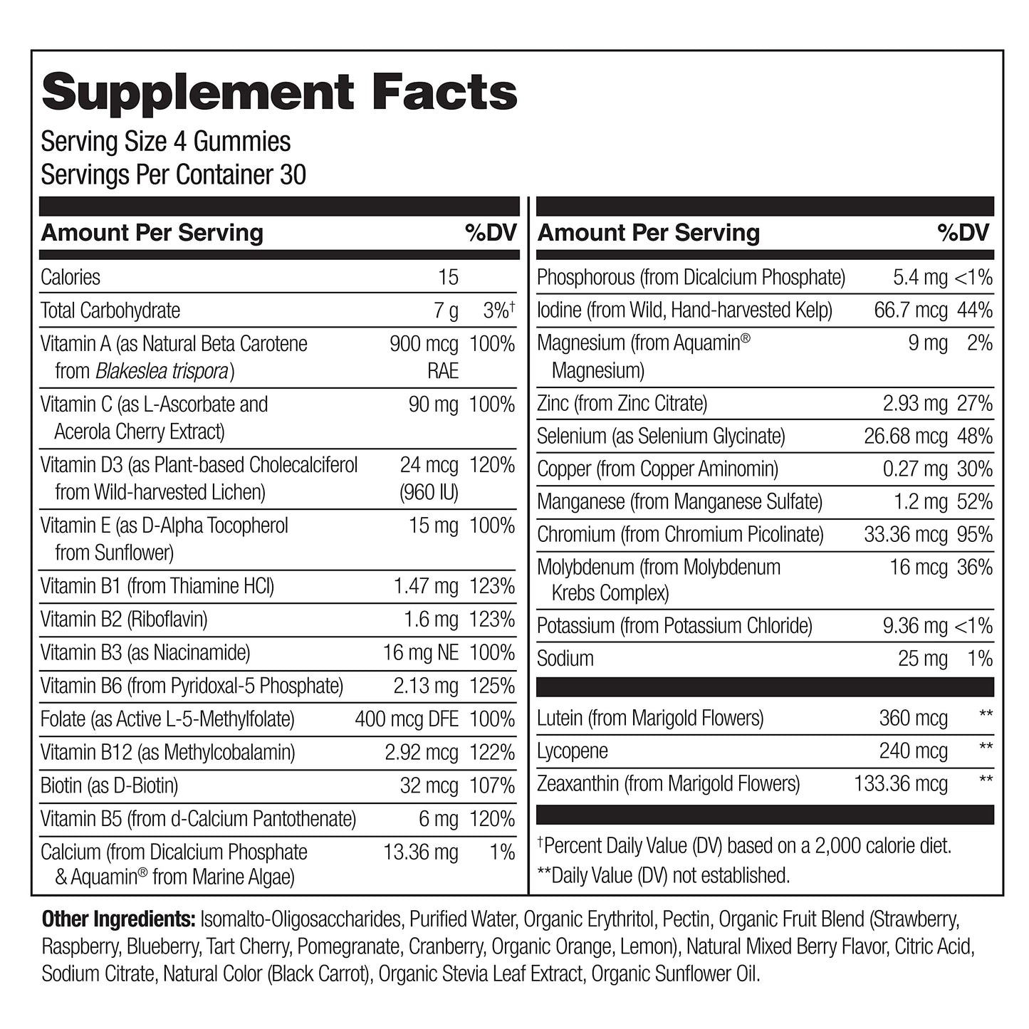 NATURELO Whole Food Vitamin Gummies for Adults - Chewable Gummy Multivitamin for Men & Women - 120 Vegan Gummies