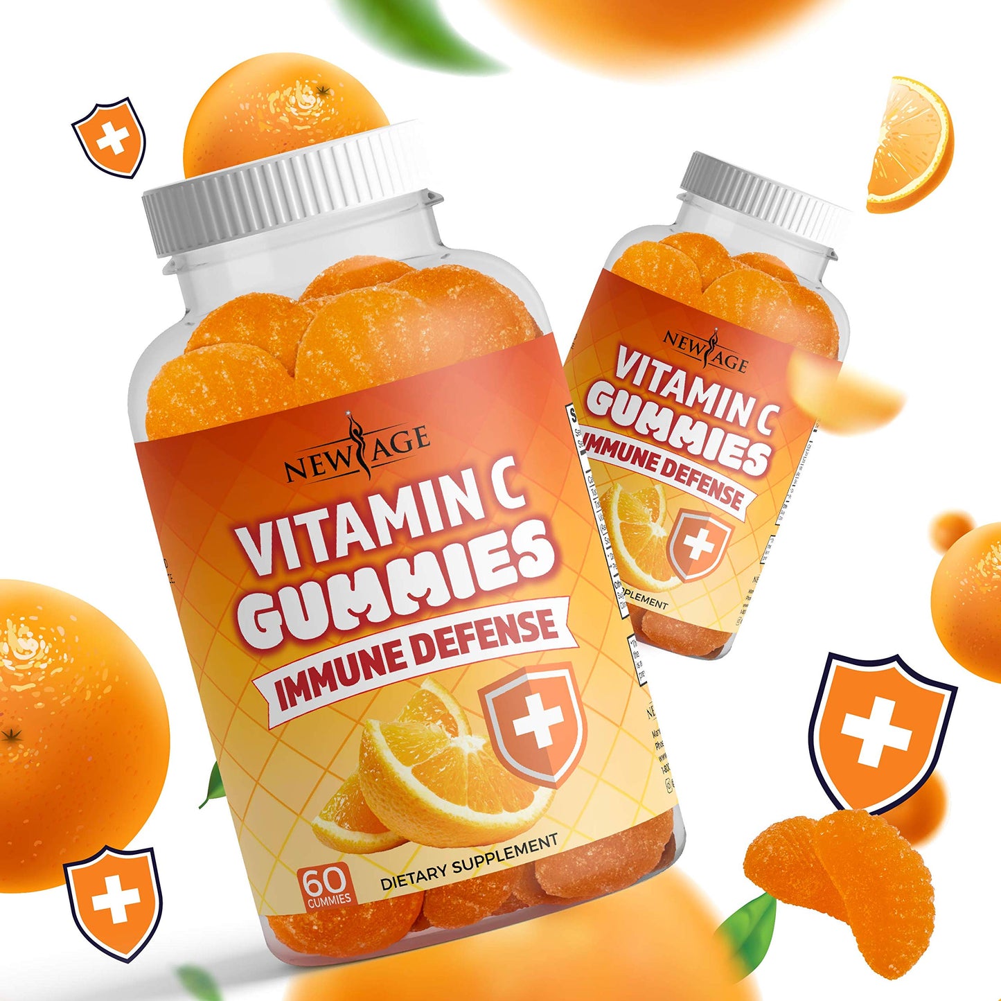 NEW AGE Vitamin C Gummies Orange Vitamin C Gummy - Supports Healthy Immune System - Vegetarian Without Gluten (180 Gummies)