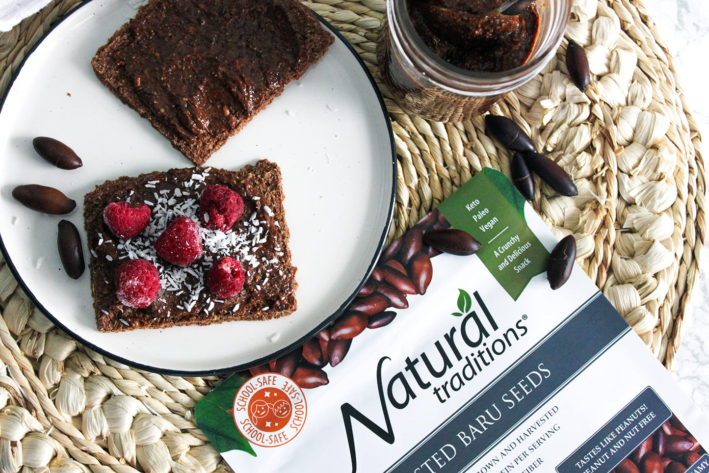 Natural Traditions Roasted Baru Seeds, Baru Nuts - 5.3oz Resealable Bag - 100% Nut Free
