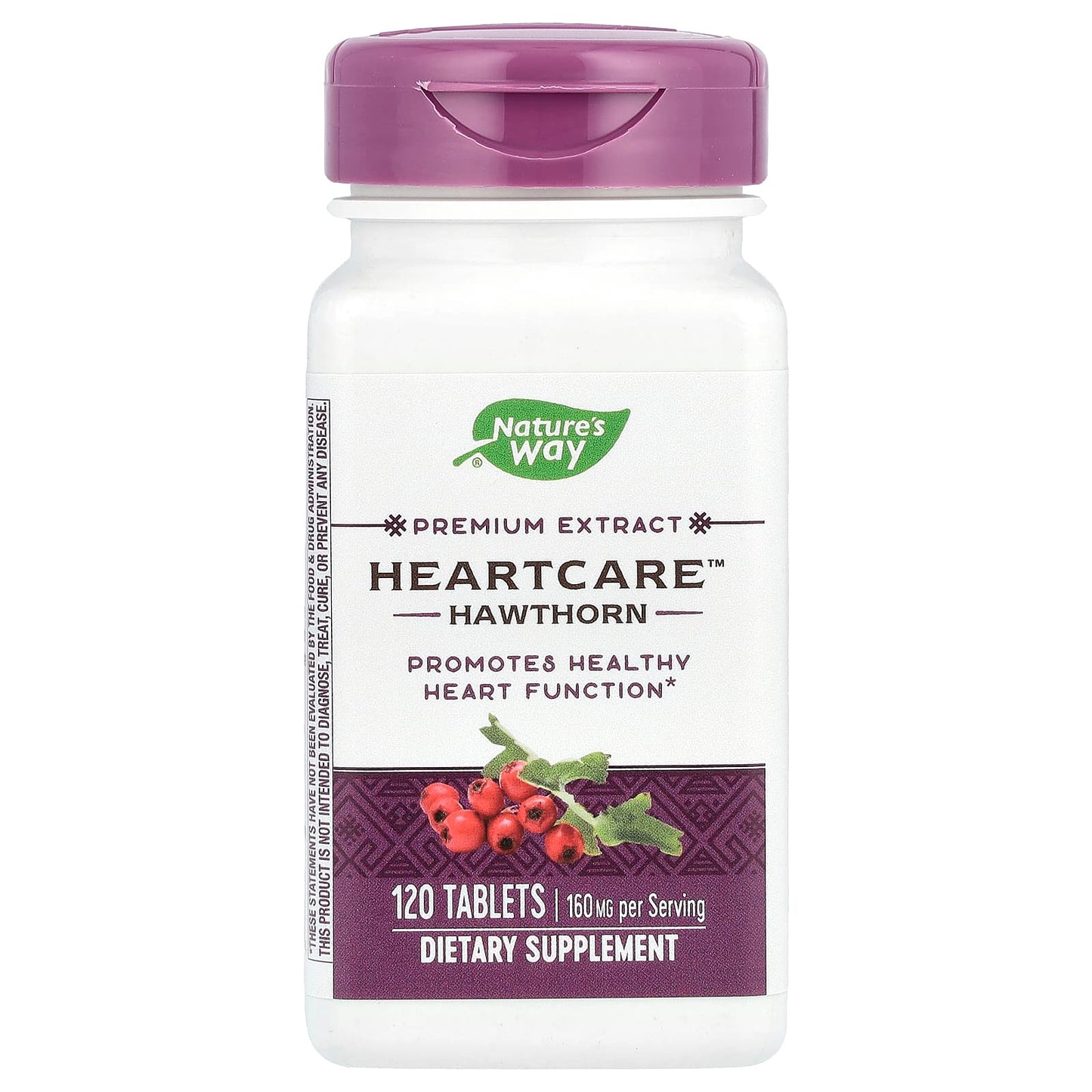 Nature's Way
Premium Extract, HeartCare™, Hawthorn, 160 mg, 120 Tablets (80 mg Per Tablet)