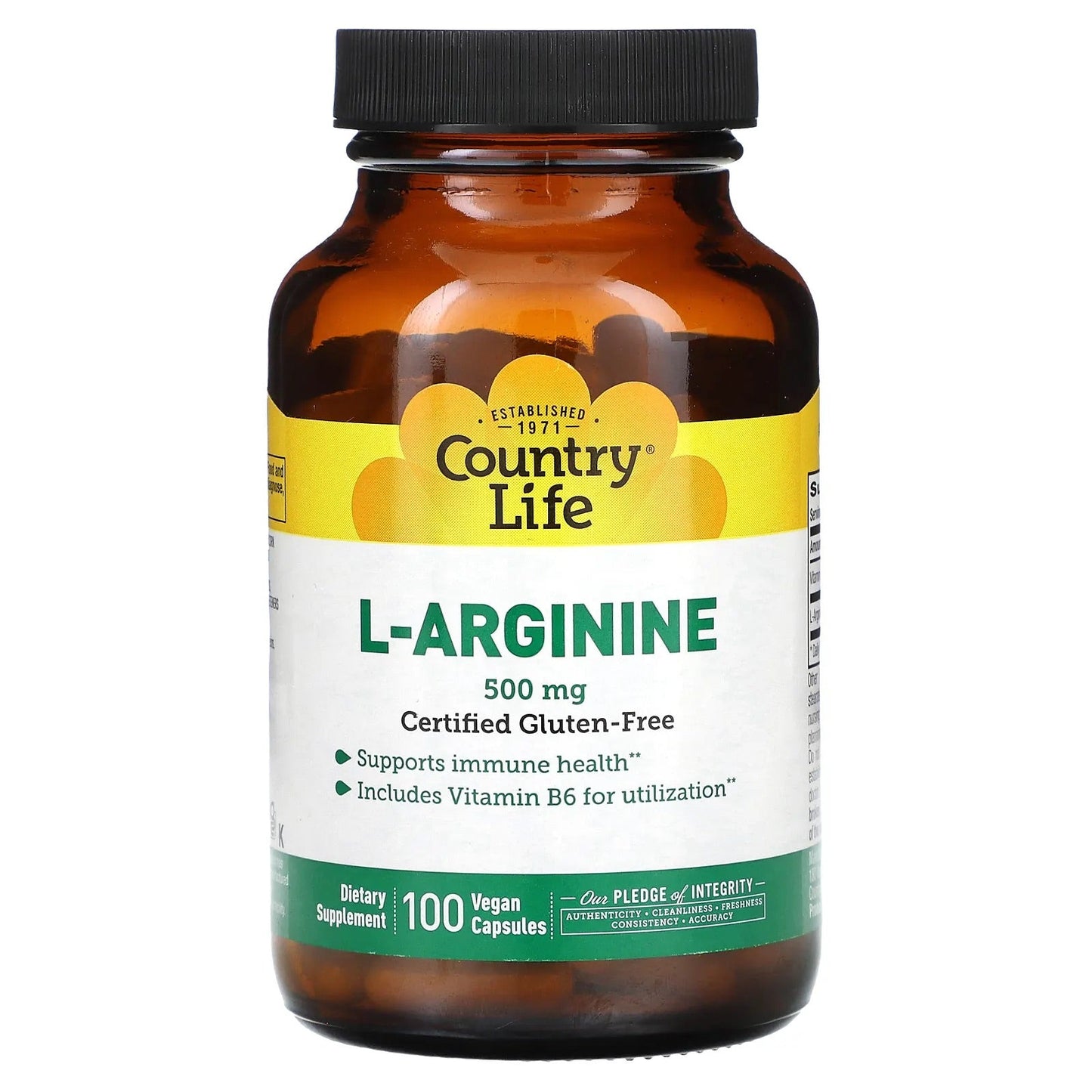 Pre-Order | Arrives in 5–10 Days – Country Life
L-Arginine, 500 mg, 100 Vegan Capsules