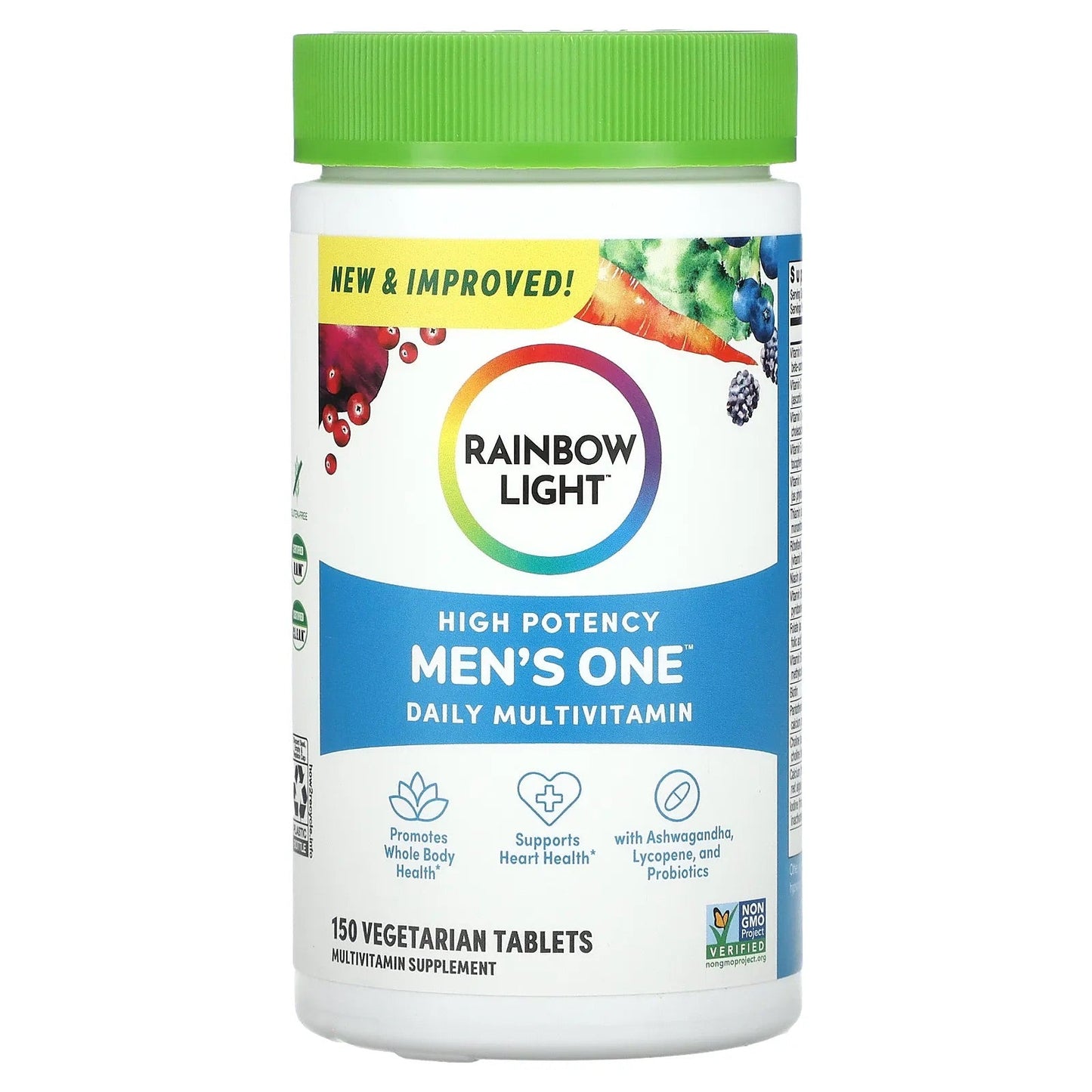 Rainbow Light
Men's One Daily Multivitamin, High Potency, 150 Vegetarian Tablets