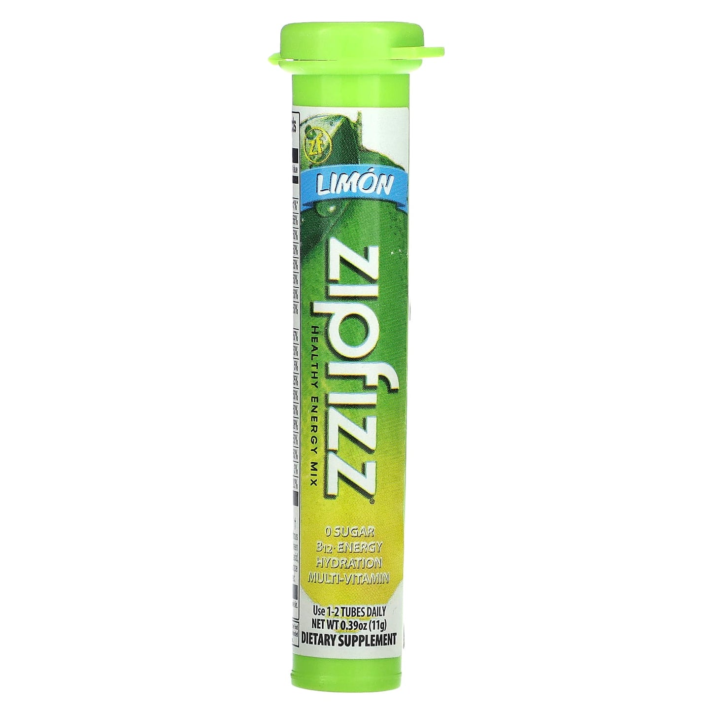 Zipfizz
Healthy Energy Mix with Vitamin B12, Limon, 20 Tubes, 0.39 oz (11 g) Each