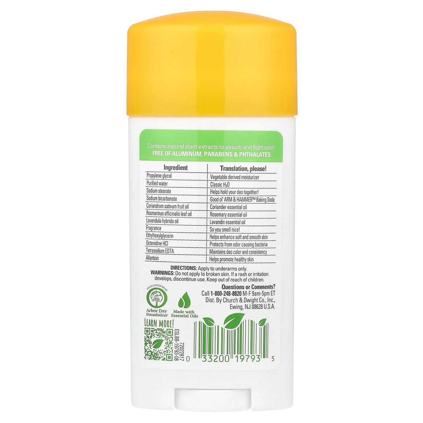 Pre-Order | Arrives in 5–10 Days – Arm & Hammer
Essentials™ with Natural Deodorizers, Deodorant, Rosemary Lavender, 2.5 oz (71 g)