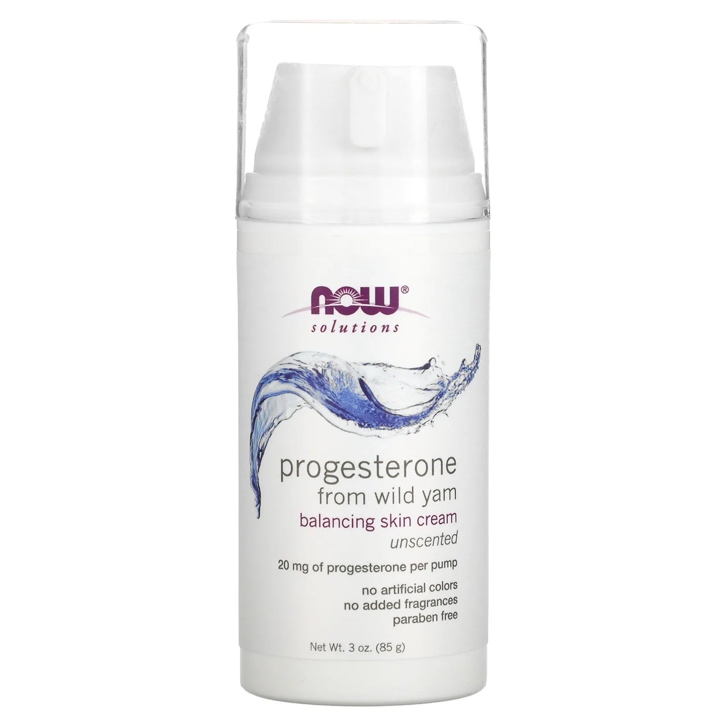 Progesterone Products
NOW Foods
Solutions, Progesterone from Wild Yam, Balancing Skin Cream, Unscented, 20 mg, 3 oz (85 g)