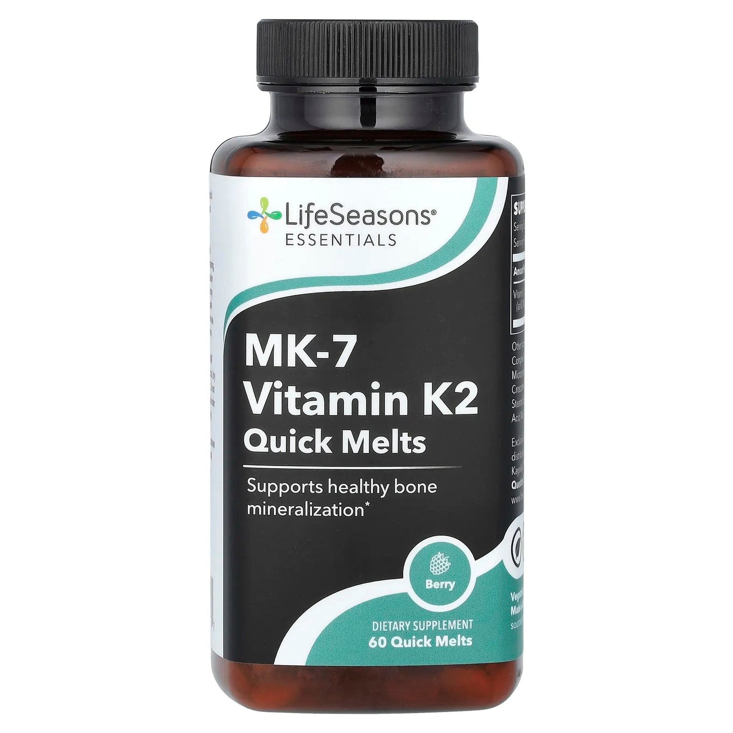 LifeSeasons
Essential, MK-7 Vitamin K2 , Quick Melts, Berry, 100 mcg, 60 Quick Melts