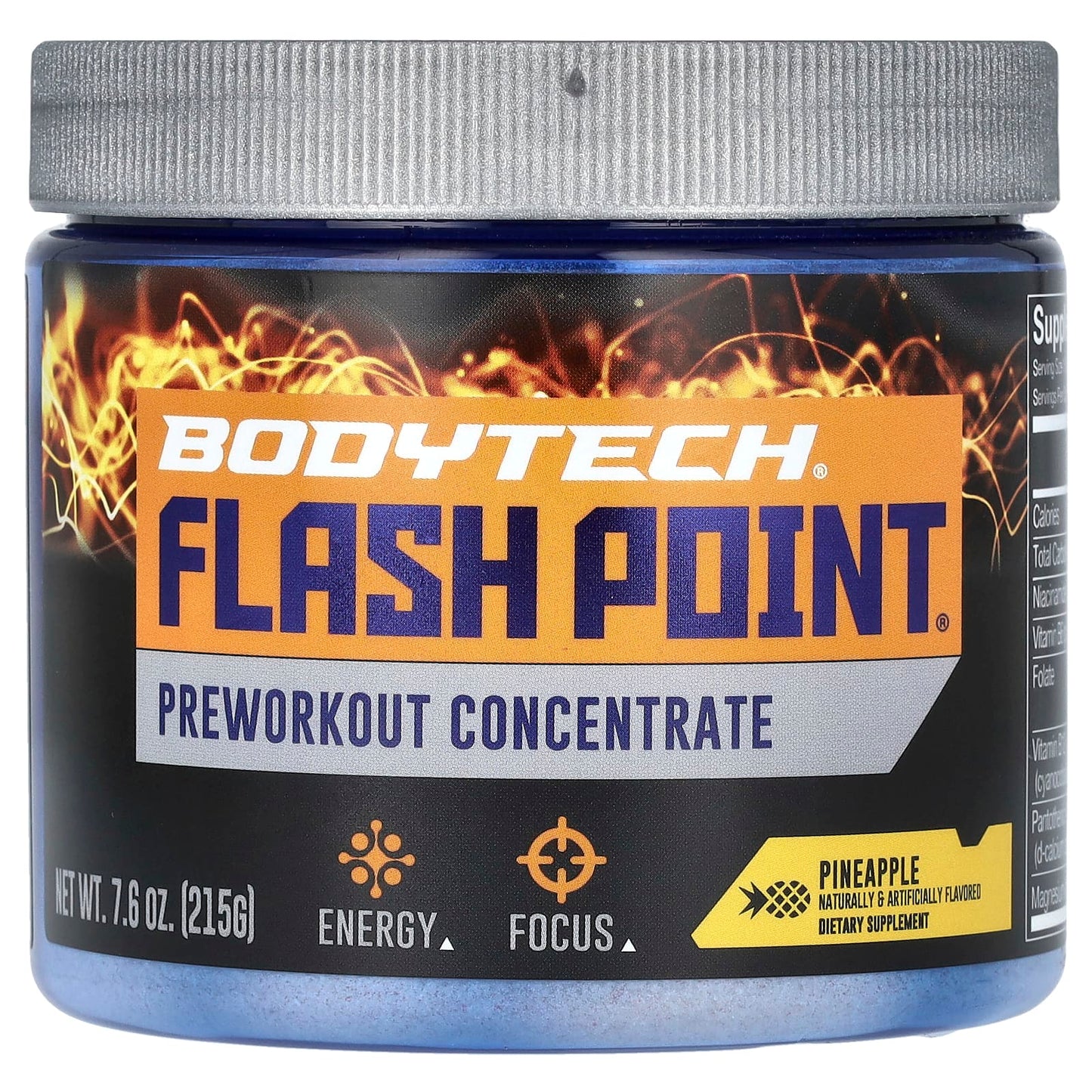 BodyTech
Flash Point, Preworkout Concentrate, Pineapple, 7.6 oz (215 g)