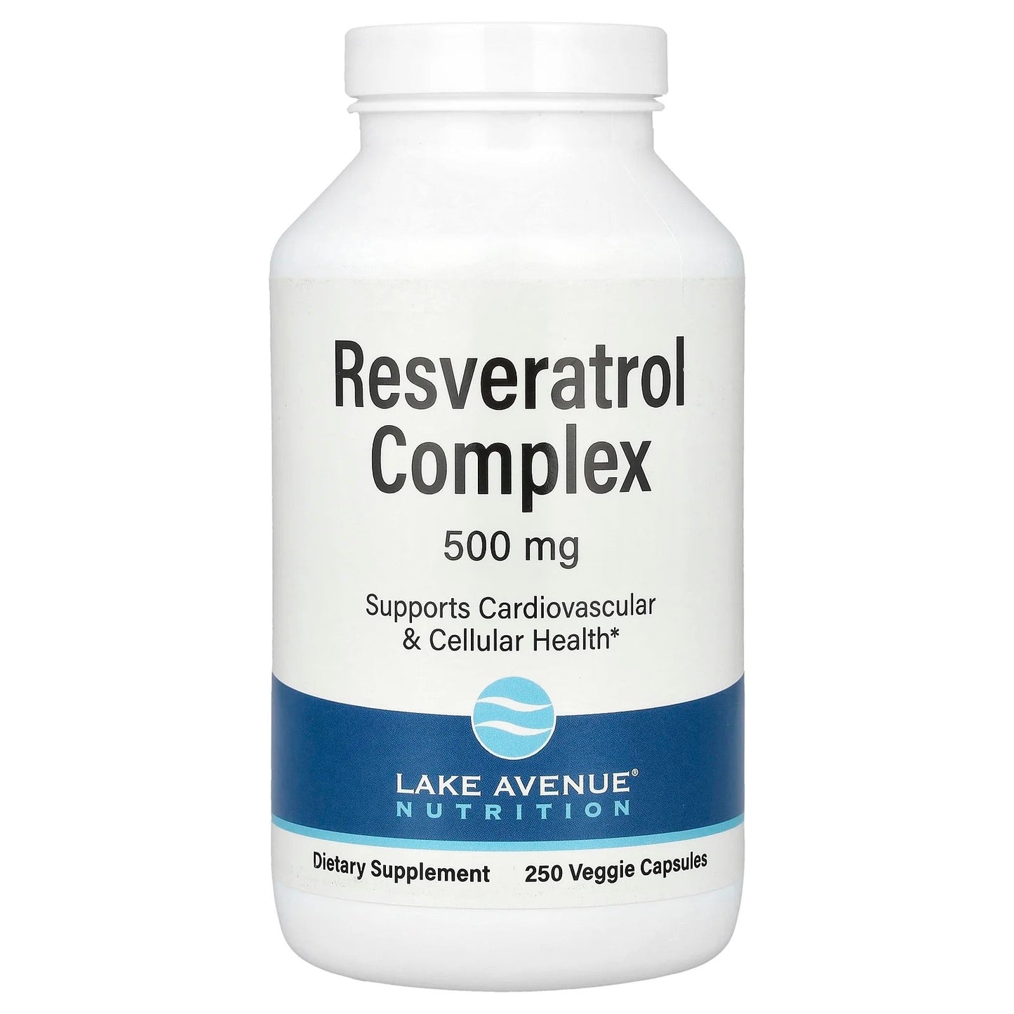 Lake Avenue Nutrition
Resveratrol Complex, 500 mg, 250 Veggie Capsules