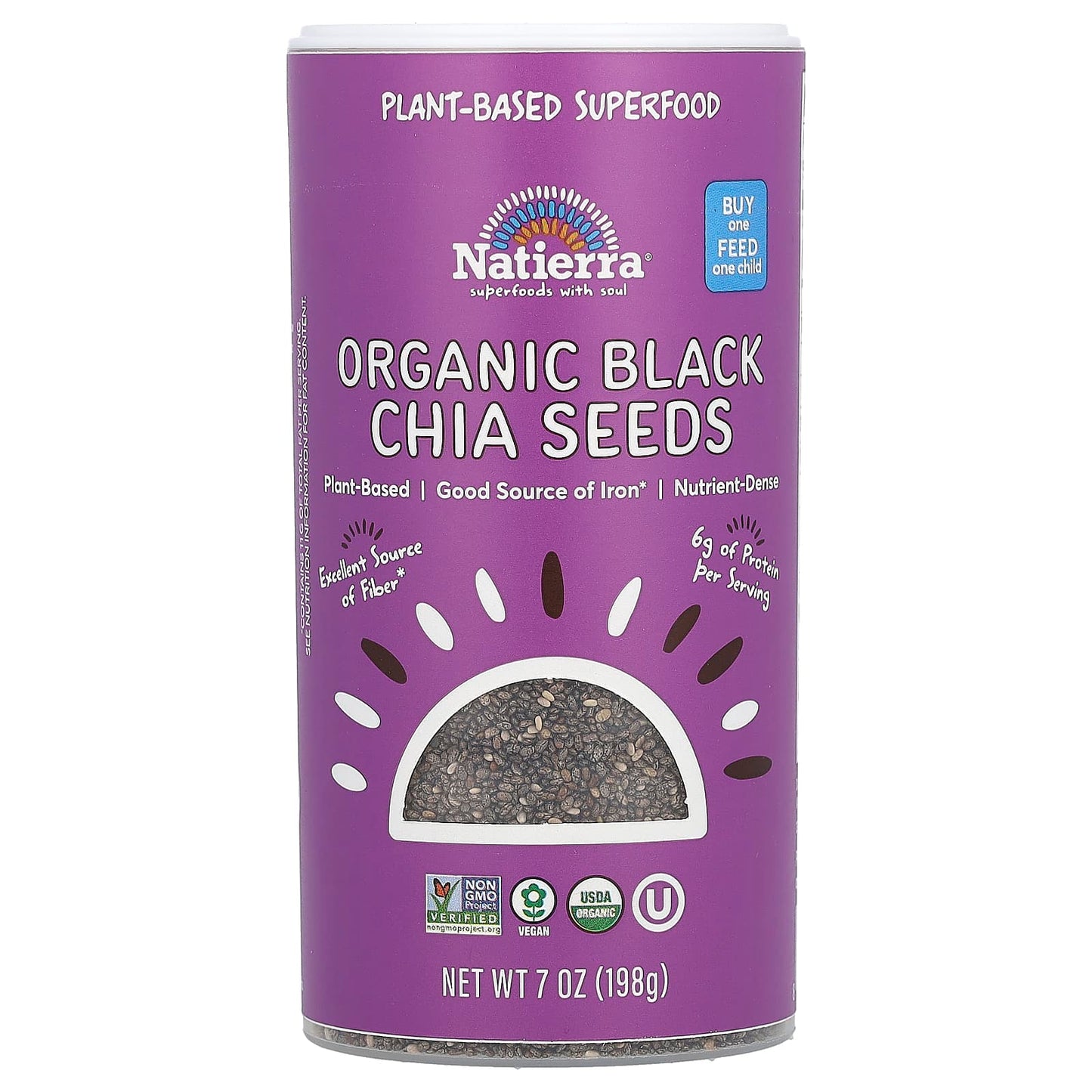 Natierra
Organic Black Chia Seeds, 7 oz (198 g)