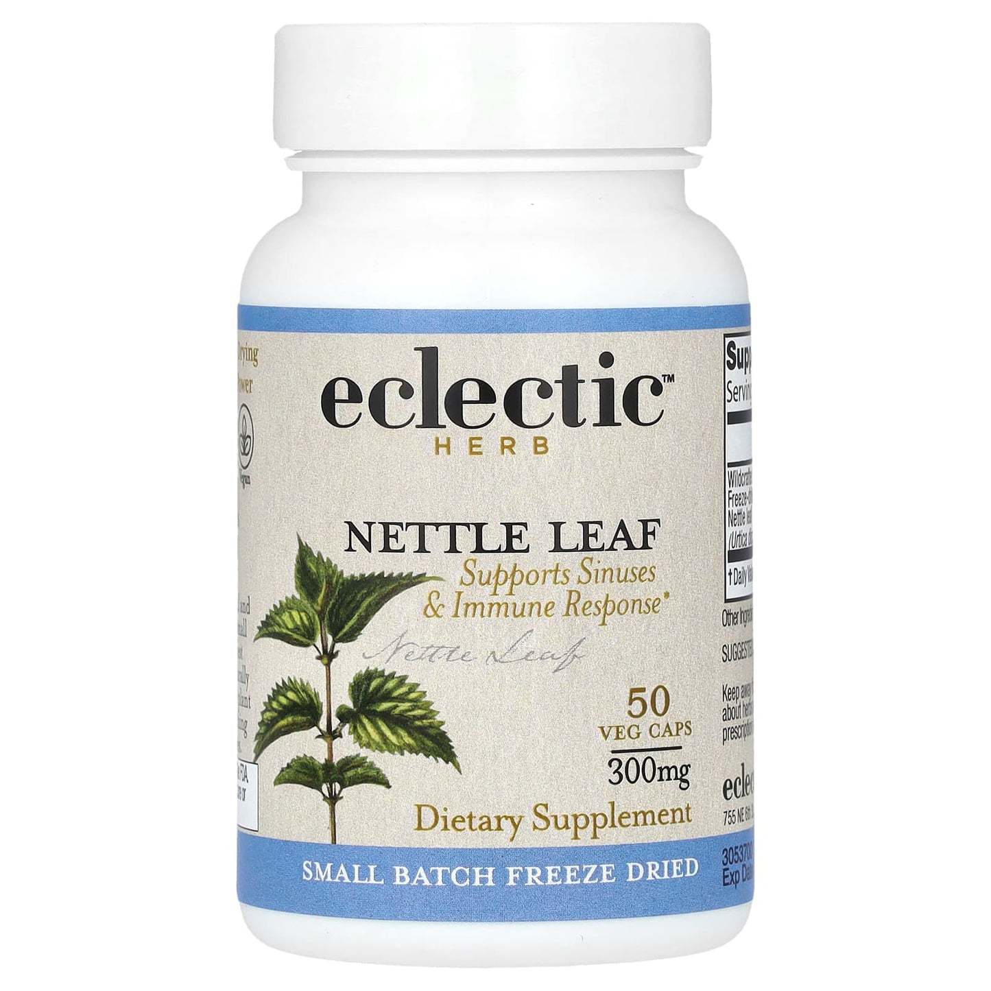Eclectic Herb
Freeze Dried Nettle Leaf, 300 mg, 50 Veg Caps