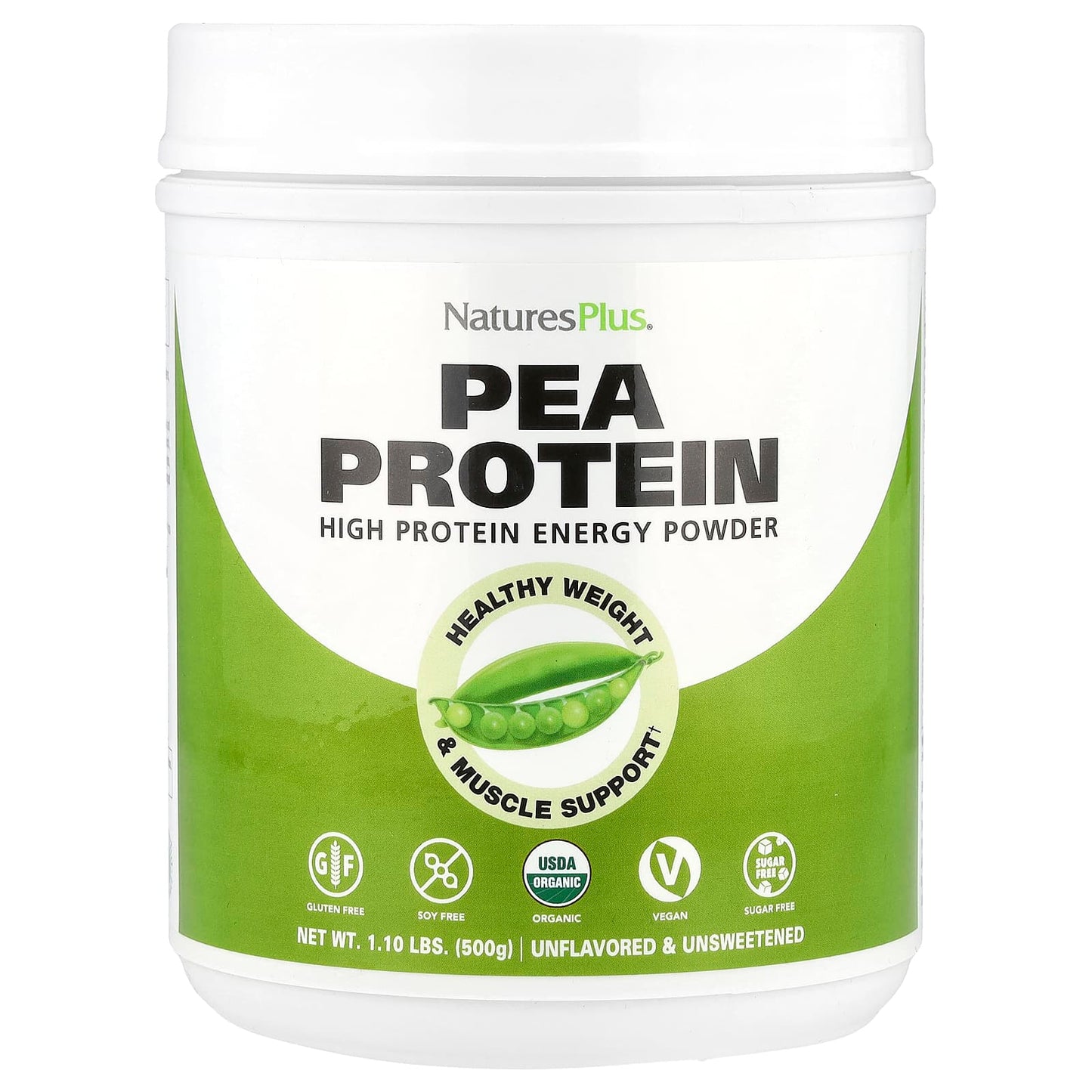 NaturesPlus
Organic Pea Protein Powder, Unflavored, 1.10 lbs (500 g)
