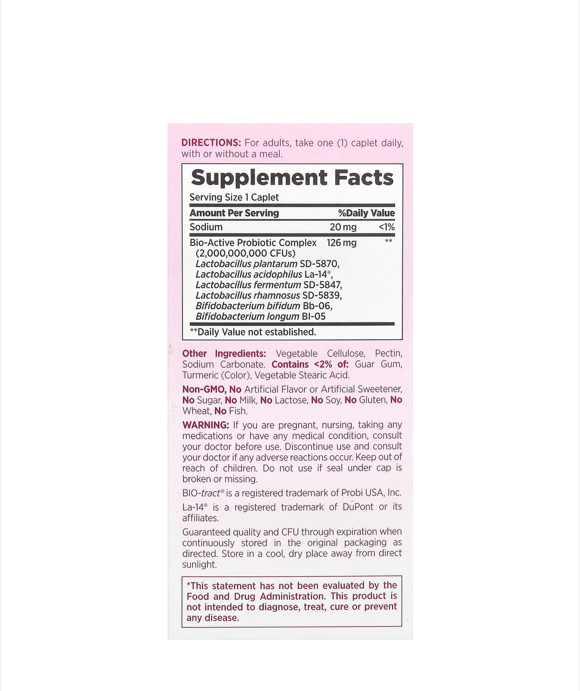 NATURE’S BOUNTY OPTIMAL SOLUTIONS PROBIOTIC CAPLETS