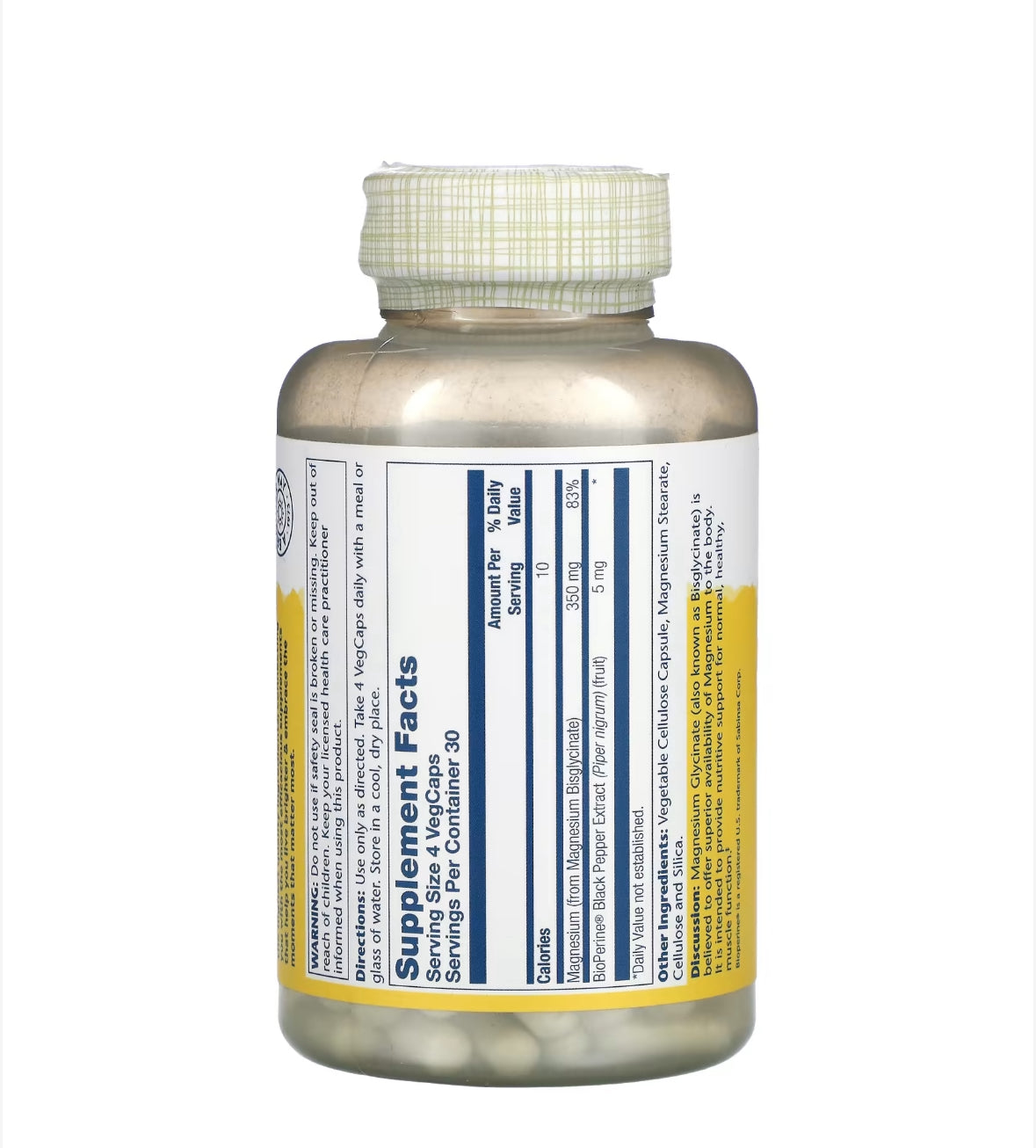 Pre-Order | Arrives in 5–10 Days – SOLARAY MAGNESIUM GLYCINATE 350MG