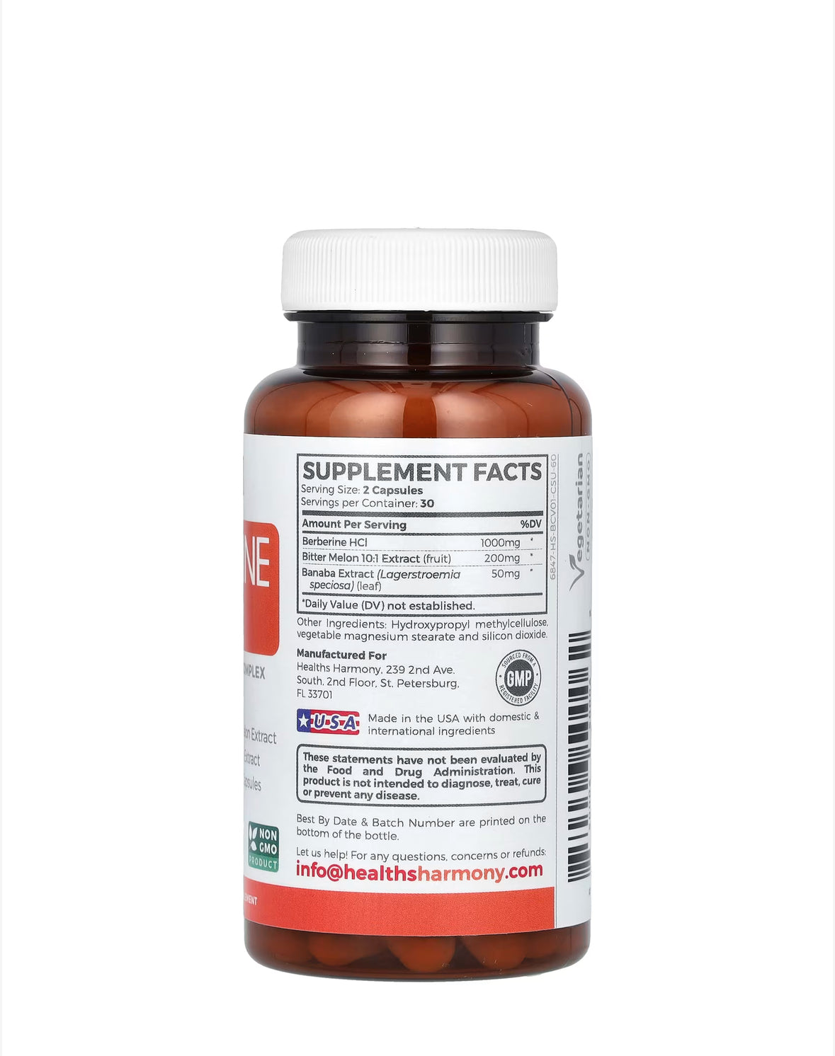 HEALTHS HARMONY BERBERINE HCL+, 60 CAPSULES