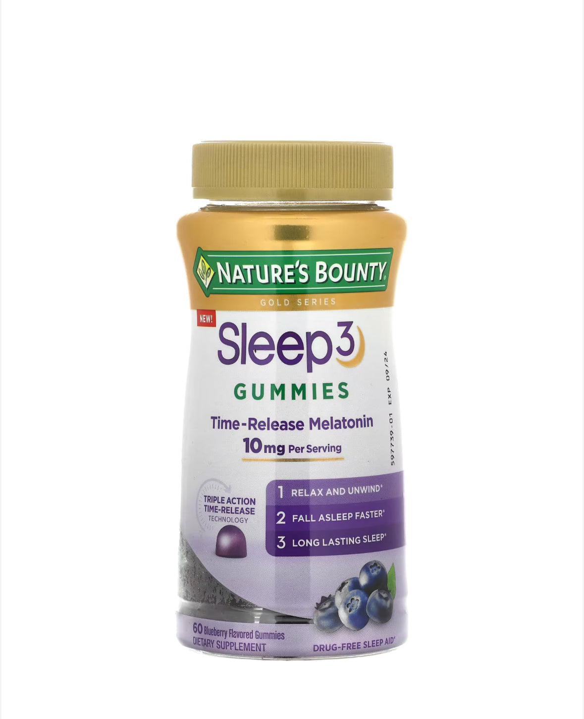 NATURE’S BOUNTY SLEEP 3 GUMMIES, BLUEBERRY