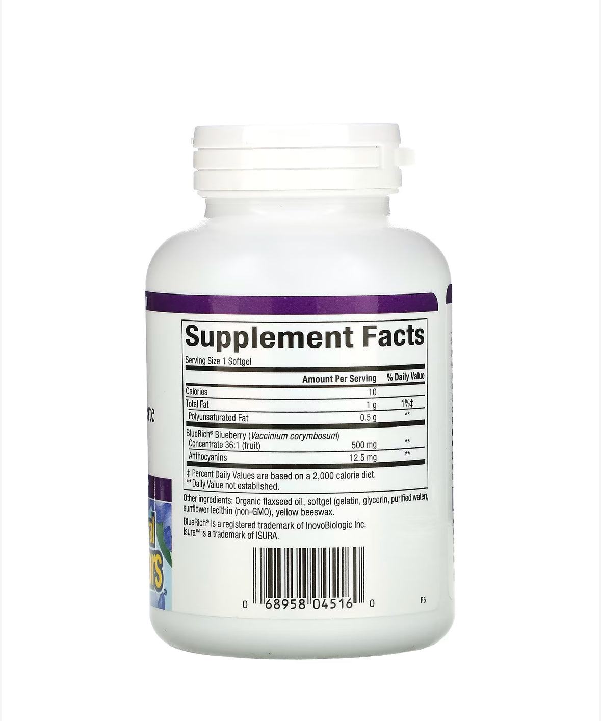 NATURAL FACTORS SUPER STRENGTH BLUEBERRY CONCENTRATE 500MG, 90 SOFTGELS