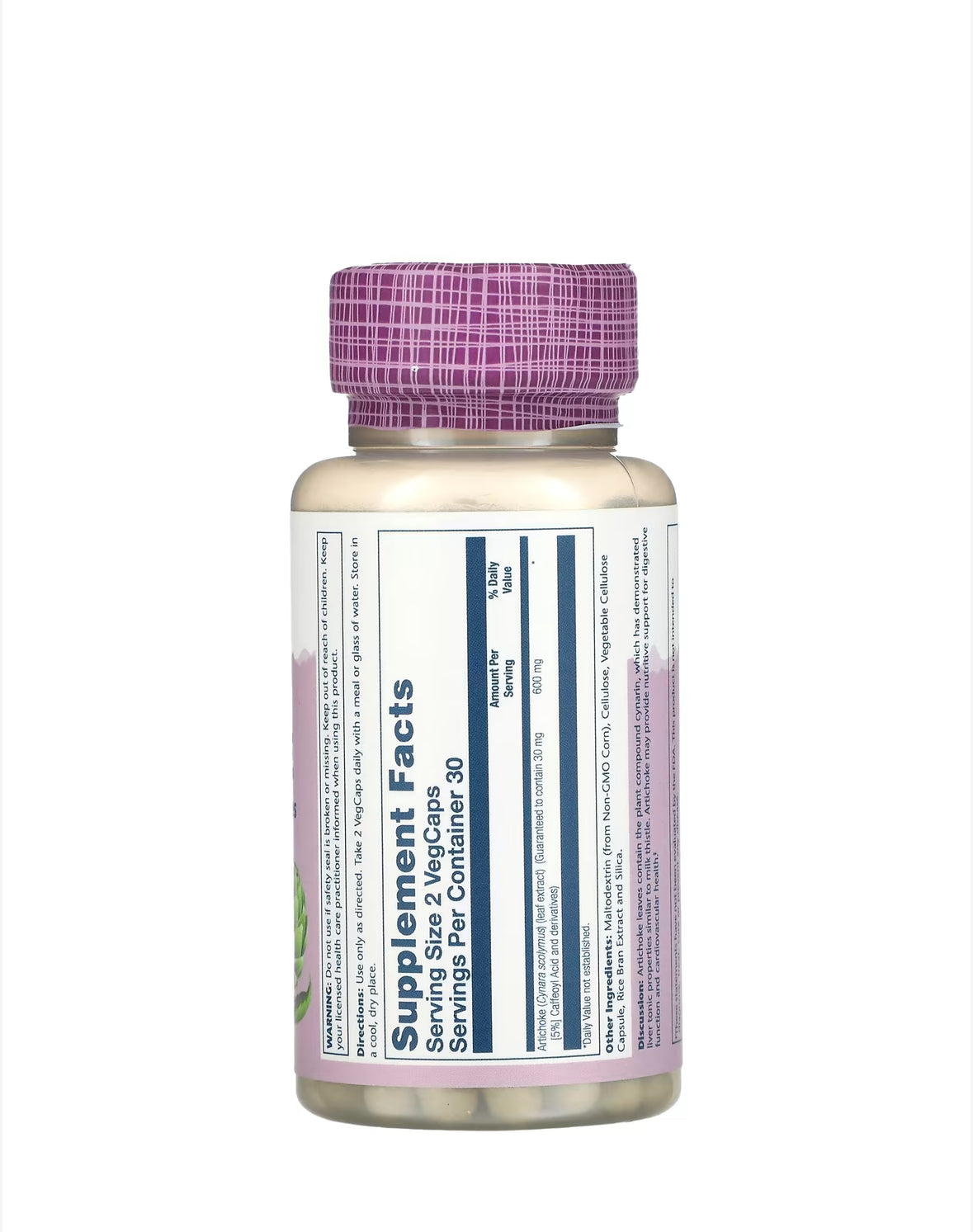 Pre-Order | Arrives in 5–10 Days – SOLARAY ARTICHOKE 600MG, 60 VEGCAPS