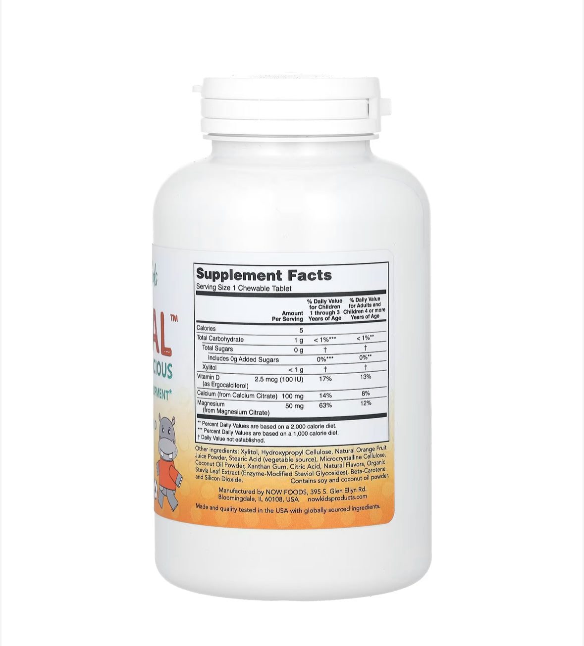 NOW KID CAL ORANGE, 100 CHEWABLES