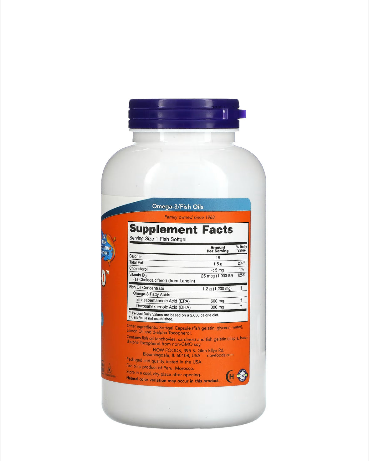 NOW ULTRA OMEGA 3-D, 180 FISH SOFTGELS
