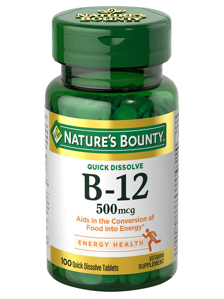 NATURE’S BOUNTY B-12 500MCG, 100 TABLETS
