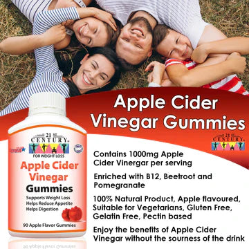 21ST CENTURY APPLE CIDER VINEGAR, 90 GUMMIES