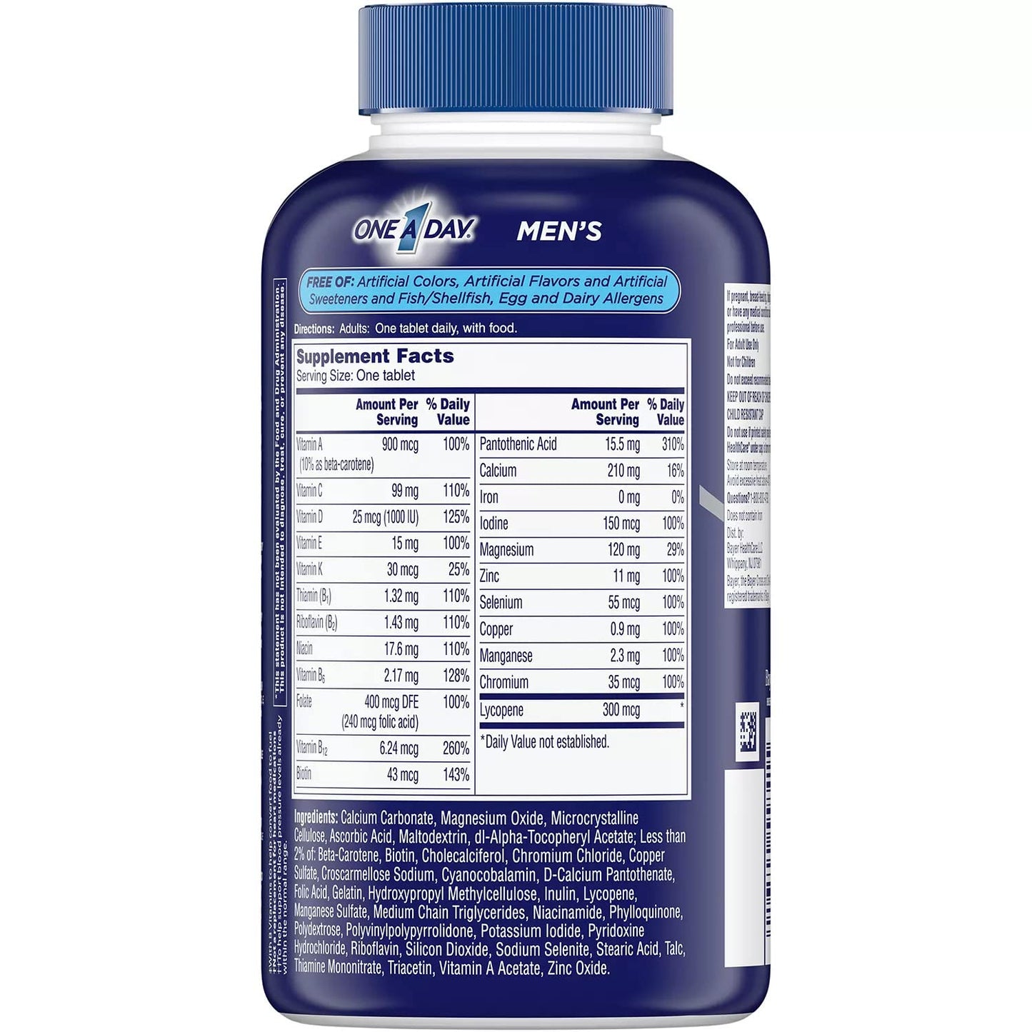BAYER ONE A DAY MEN’S COMPLETE MULTIVITAMIN, 300 TABLETS
