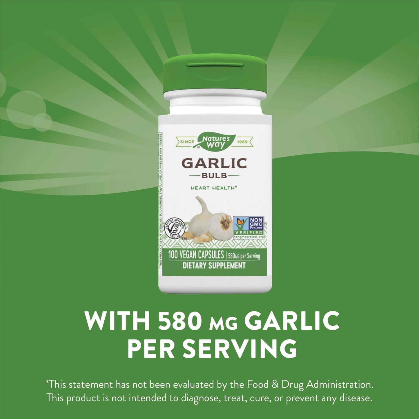 NATURE’S WAY GARLIC BURB, 100 VEGAN CAPSULES